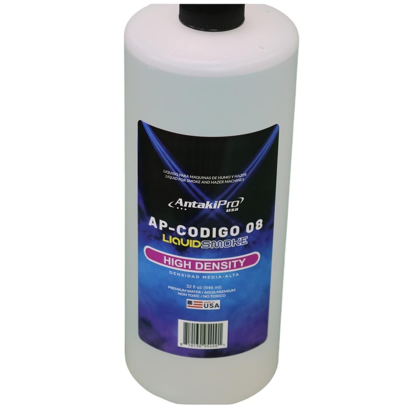 ANTAKIPRO AP-CODIGO8 High Density Fog Juice Liquidsmoke Non-Toxic Odorless Water-Based Fog Machine Fluid for All Standard Fog Machines - 1 Quart