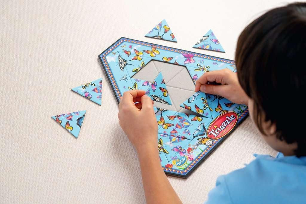 Think Fun Triazzle Picture-Matching Brainteaser - Engaging Brain Puzzle for Kids & Adults | Award-Winning Game | Enhances Memory & Problem-Solving Skills | Butterflies Edition