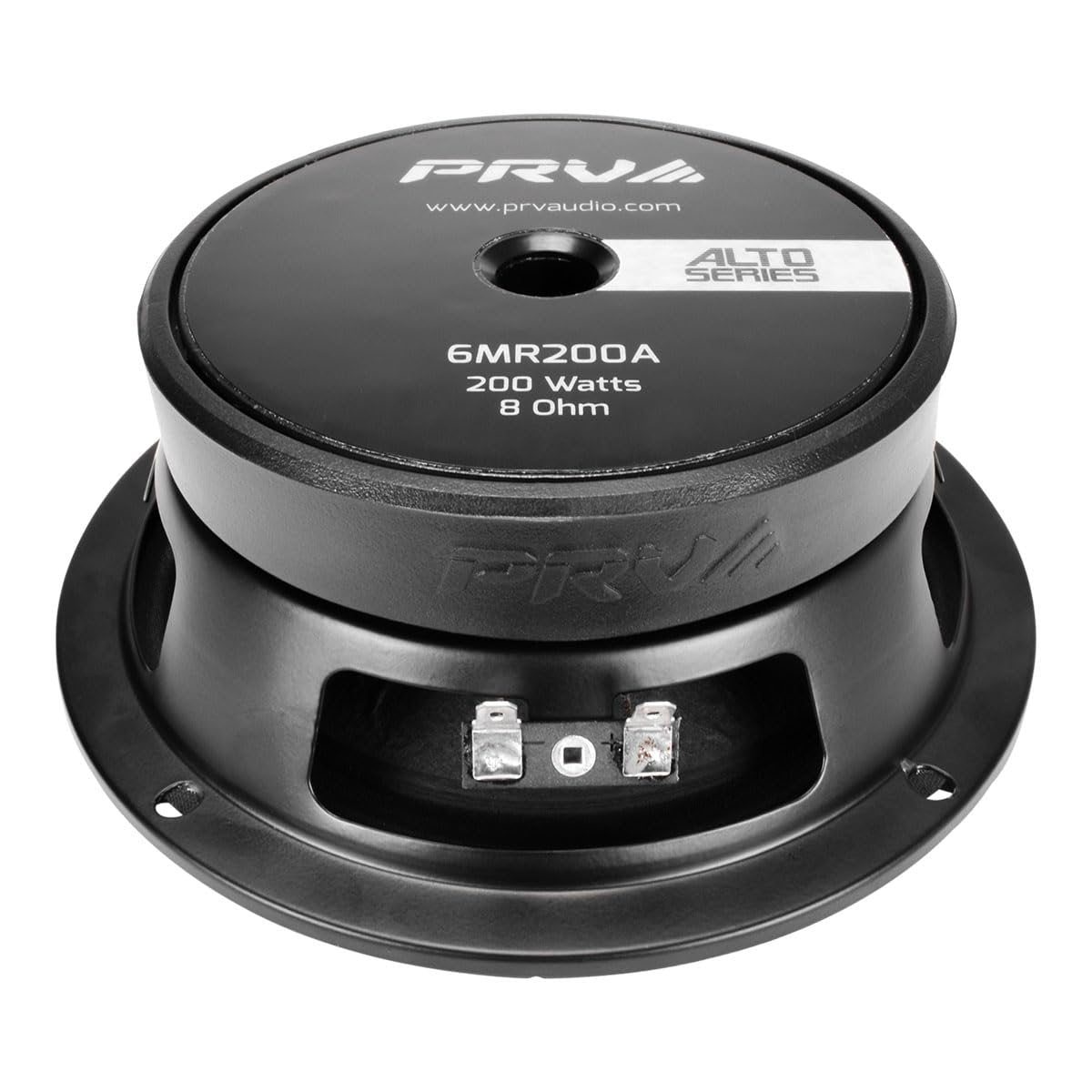 PRV AUDIO 6.5 Inch Shallow Midrange Speaker, 6MR200A, 200 Watts, 8 Ohm Shallow Mount Car Audio Slim Speaker, 1.5 in Voice Coil, Compact for Doors (Single)