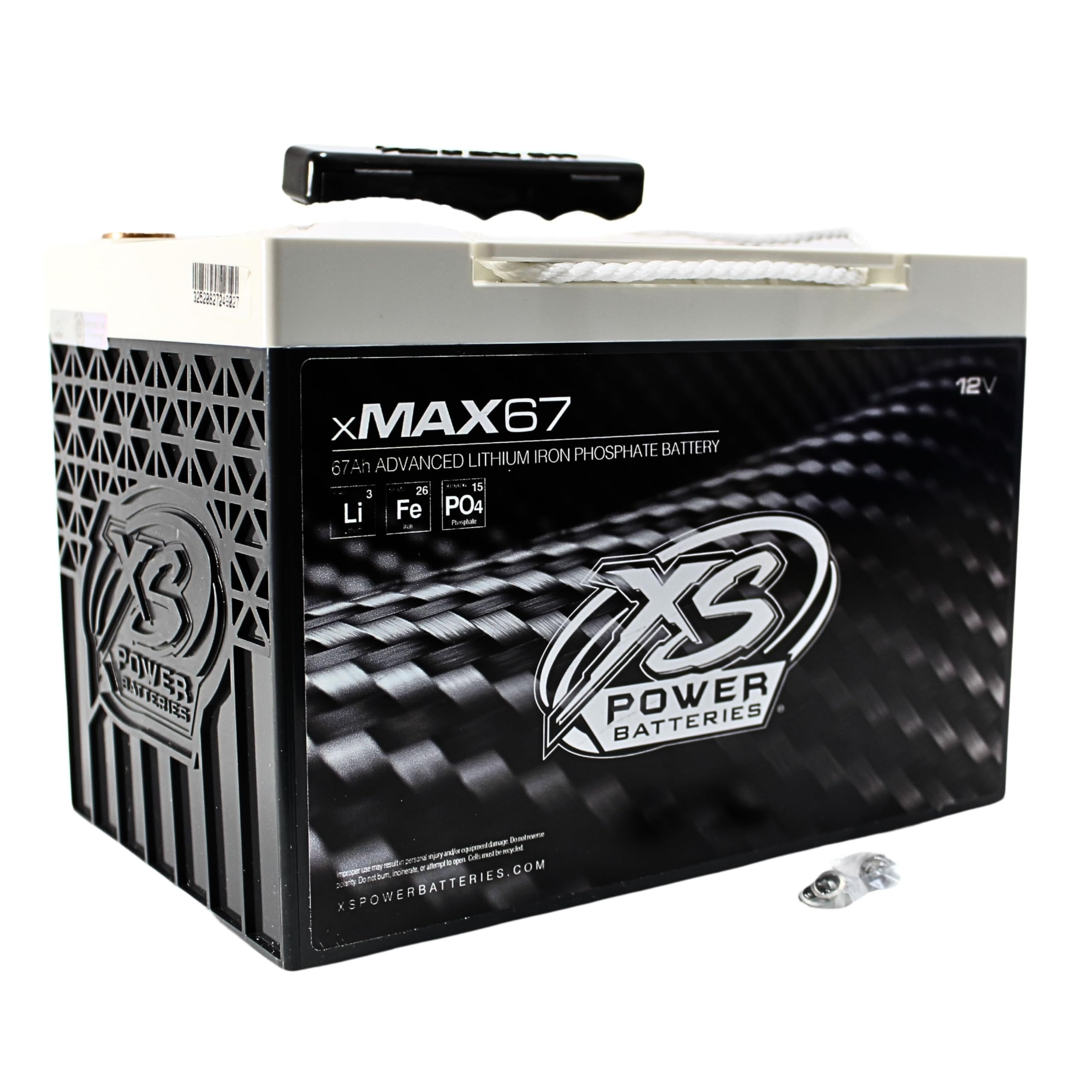 XS Power xMAX67 6000 Amp High-Performance 12V Lithium Battery for In-Car Audio Competition - 12 Volt 67Ah 15,000W LFP Powercell for Audio Systems - 22 lbs, Maintenance Free, Sealed Design