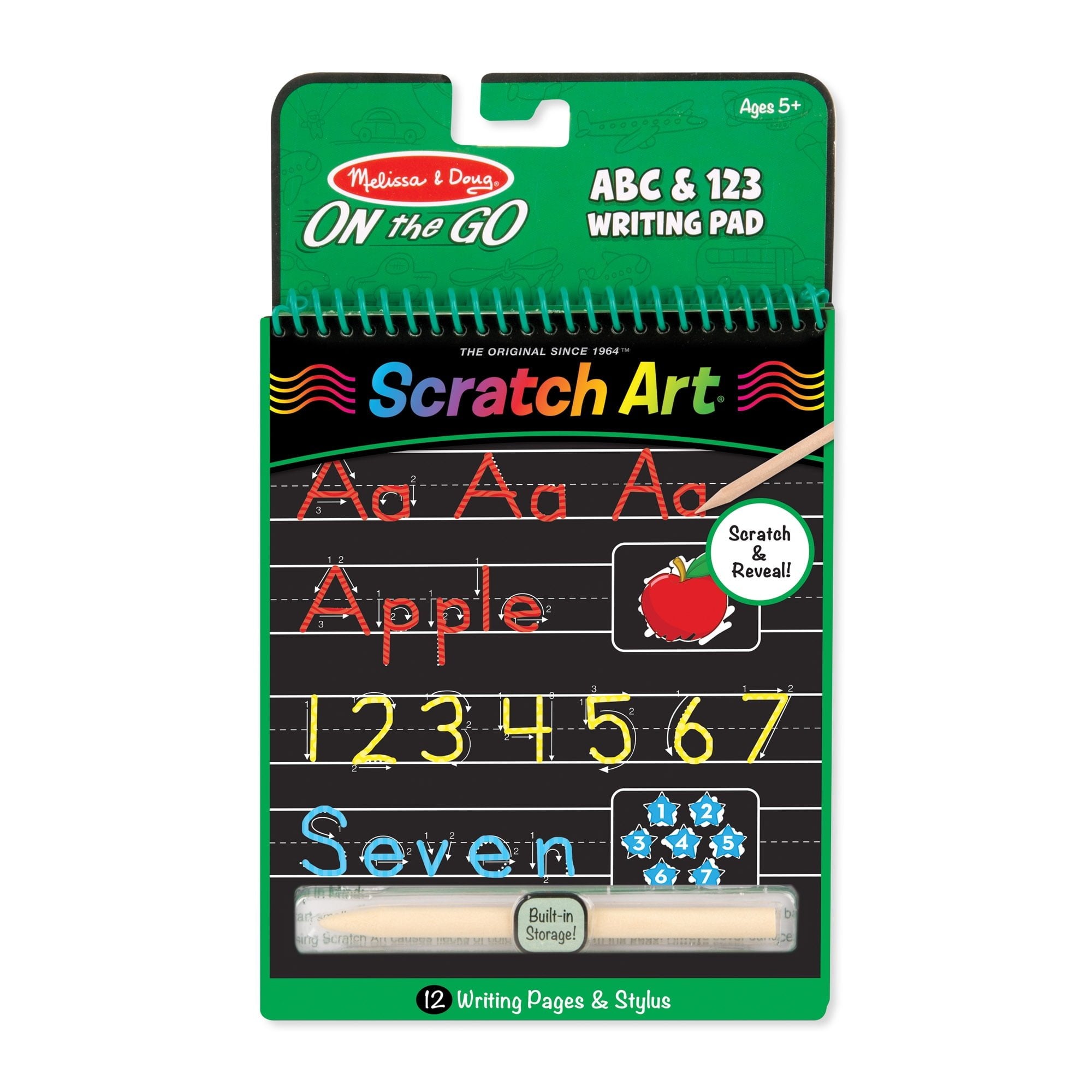 Melissa & Doug On the Go Scratch Art Writing Activity Pad – ABC & 123
