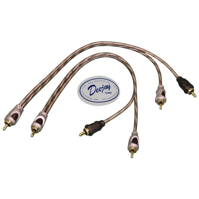 DEEJAY LED TBH1MALE2MALE 1-Male to 2-Male RCA Audio Adapter for Subwoofer, Amplifier, and PA Systems Entry Level Stereo Interconnect RCA Y Splitter Cable (Pair)