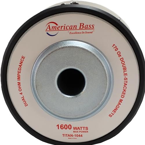 American Bass Titan 10 Inch Subwoofer 600 Watt RMS and 1200 Watt Max Power, Dual 4 Ohm Impedance, 120-oz Magnet, and 2.5-inch Voice Coil, Pack of 1