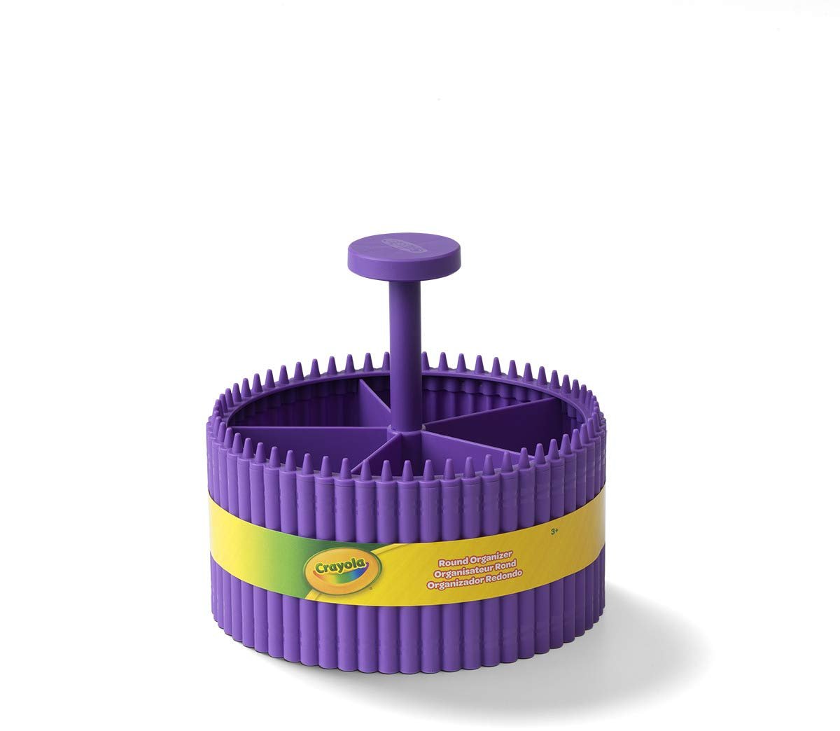 Crayola Round Storage Organizer - Creative Kids Desk Organizer with 5 Sections for Storing Pens, Pencils, Crayons and Other School/Office Supplies, Violet (Purple), Kids 3+ Years (20022587)