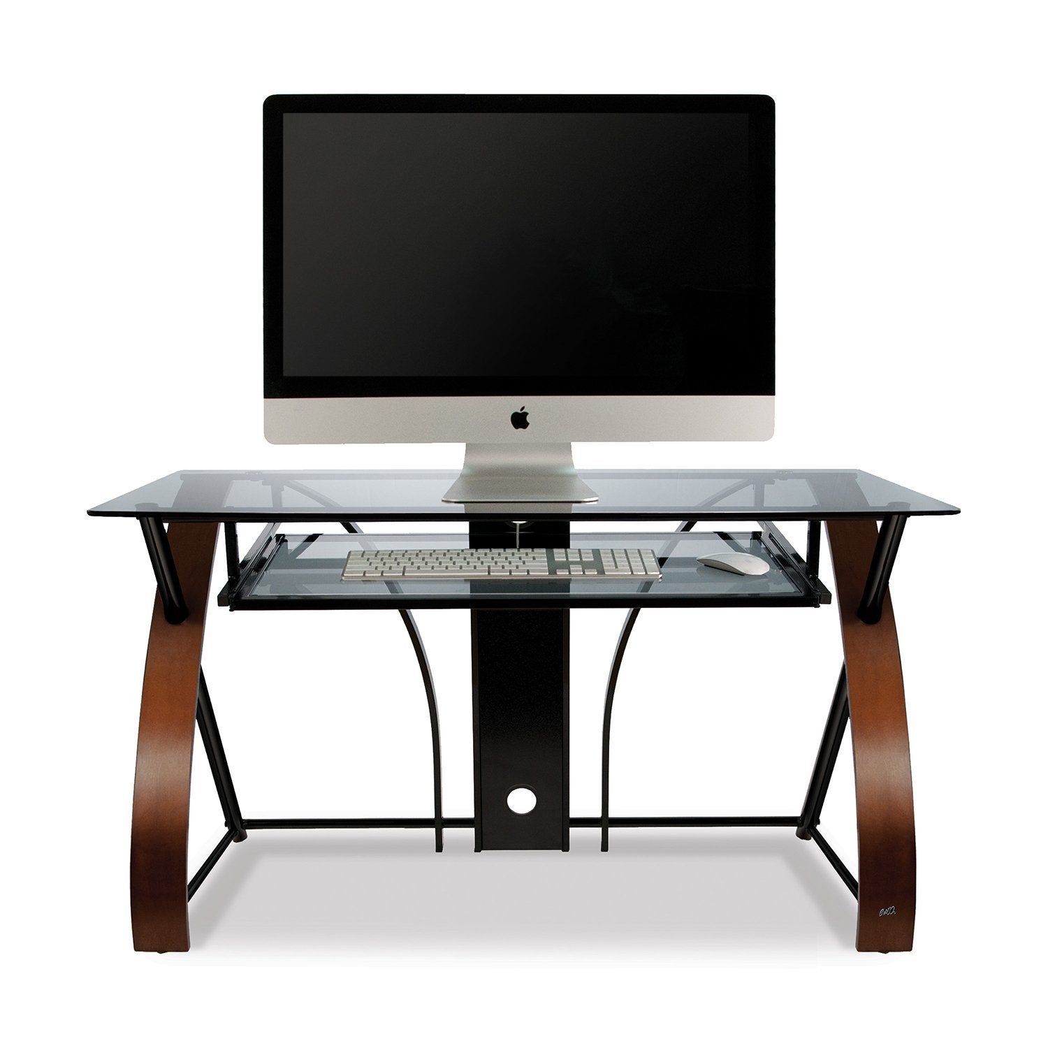 Bell'O Computer Desk with Keyboard Tray, Espresso/Black