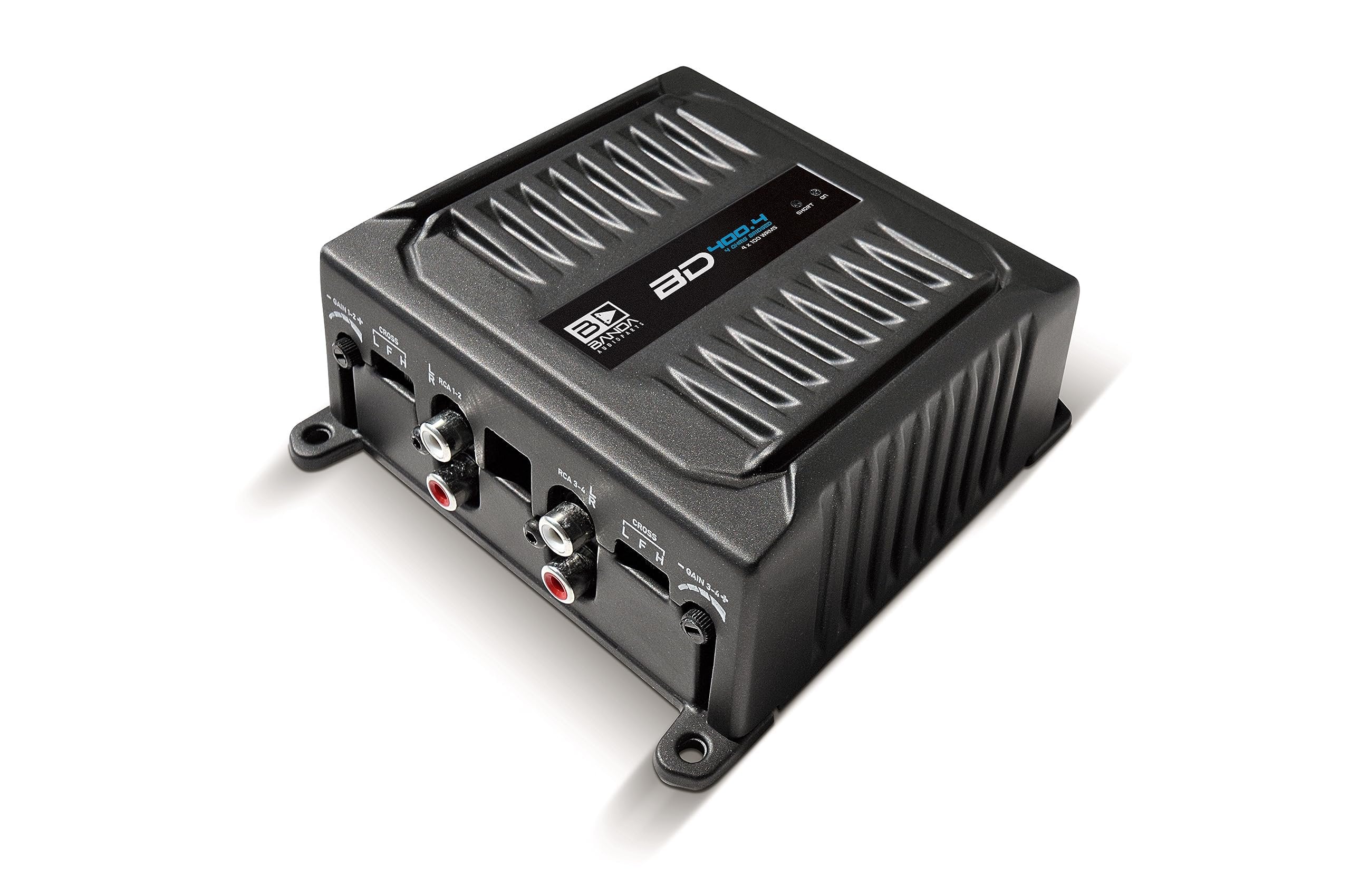 Banda Audioparts BD400.4BLACK Four Channel 4 x 100 Watt Rms Full Range Car Audio Amplfier 4 Ohms Bridged with Optional Use Low or High Pass Filters Black