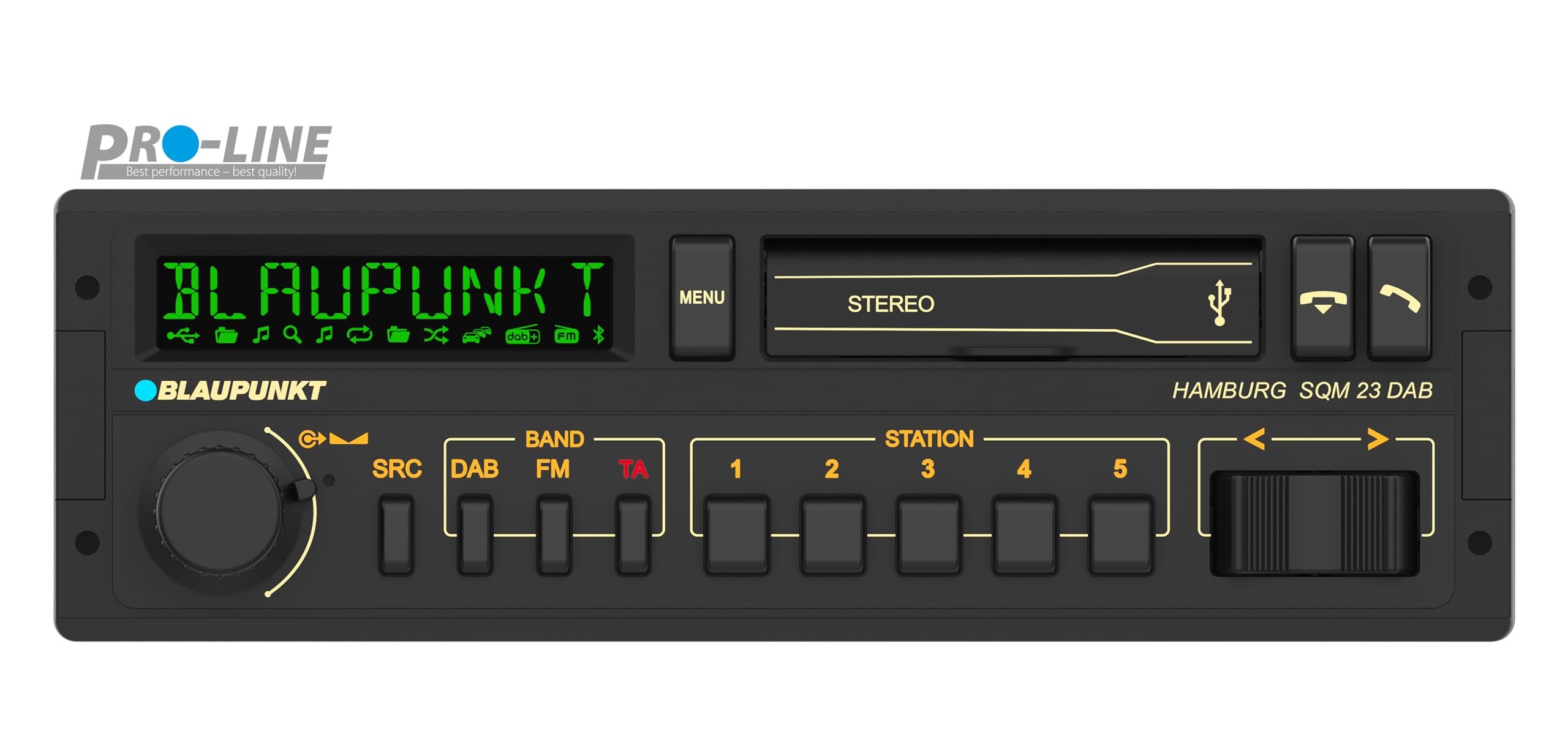 Blaupunkt Hamburg SQM 23 DAB Retro Car Radio: 80s Design with Modern Technology, DAB+, Bluetooth, and USB Support