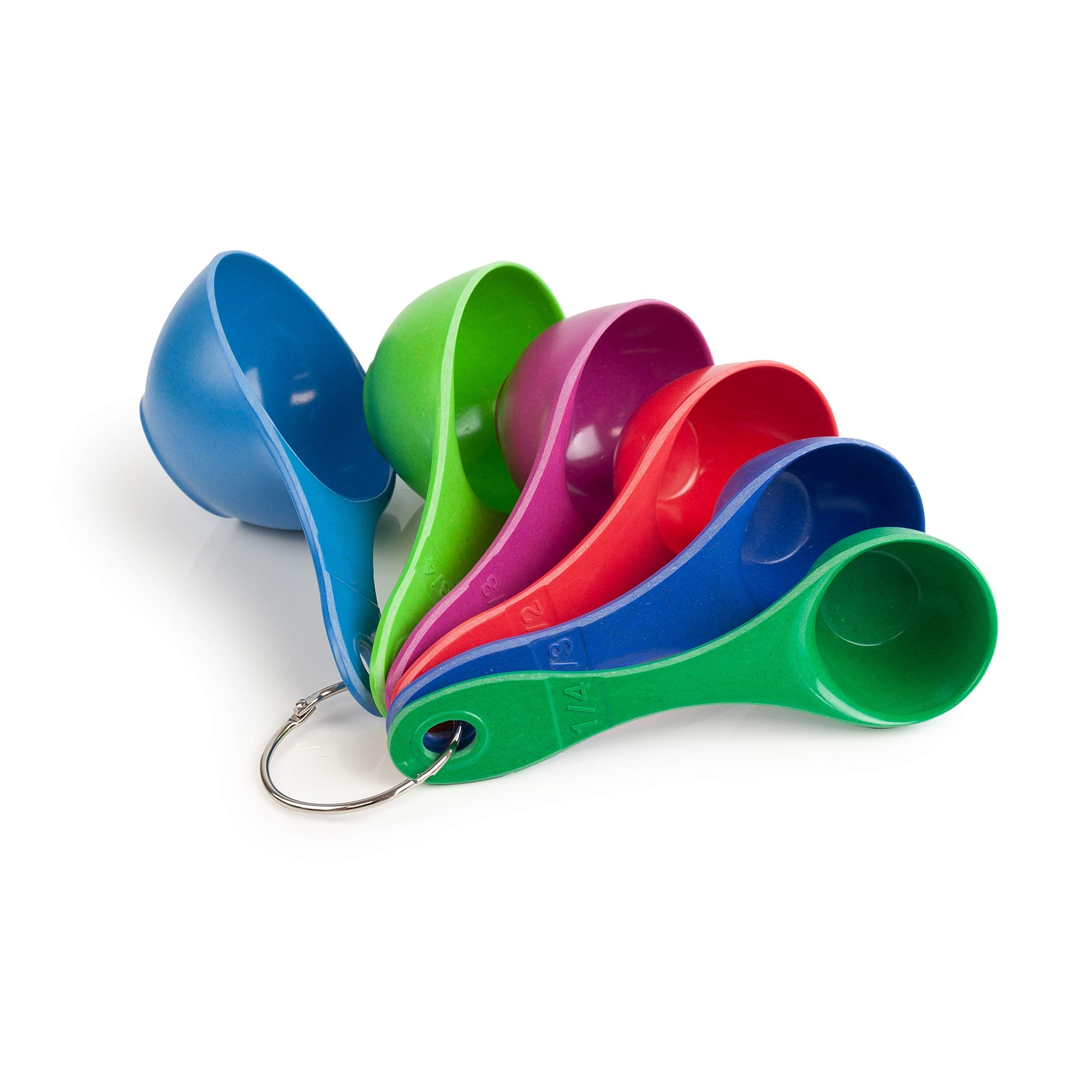 Architec EcoSmart Purelast Measuring Cups, 6 Piece Set, 1/4C, 1/3C, 1/2C, 2/3C, 3/4C, 1C, Jewel Tones