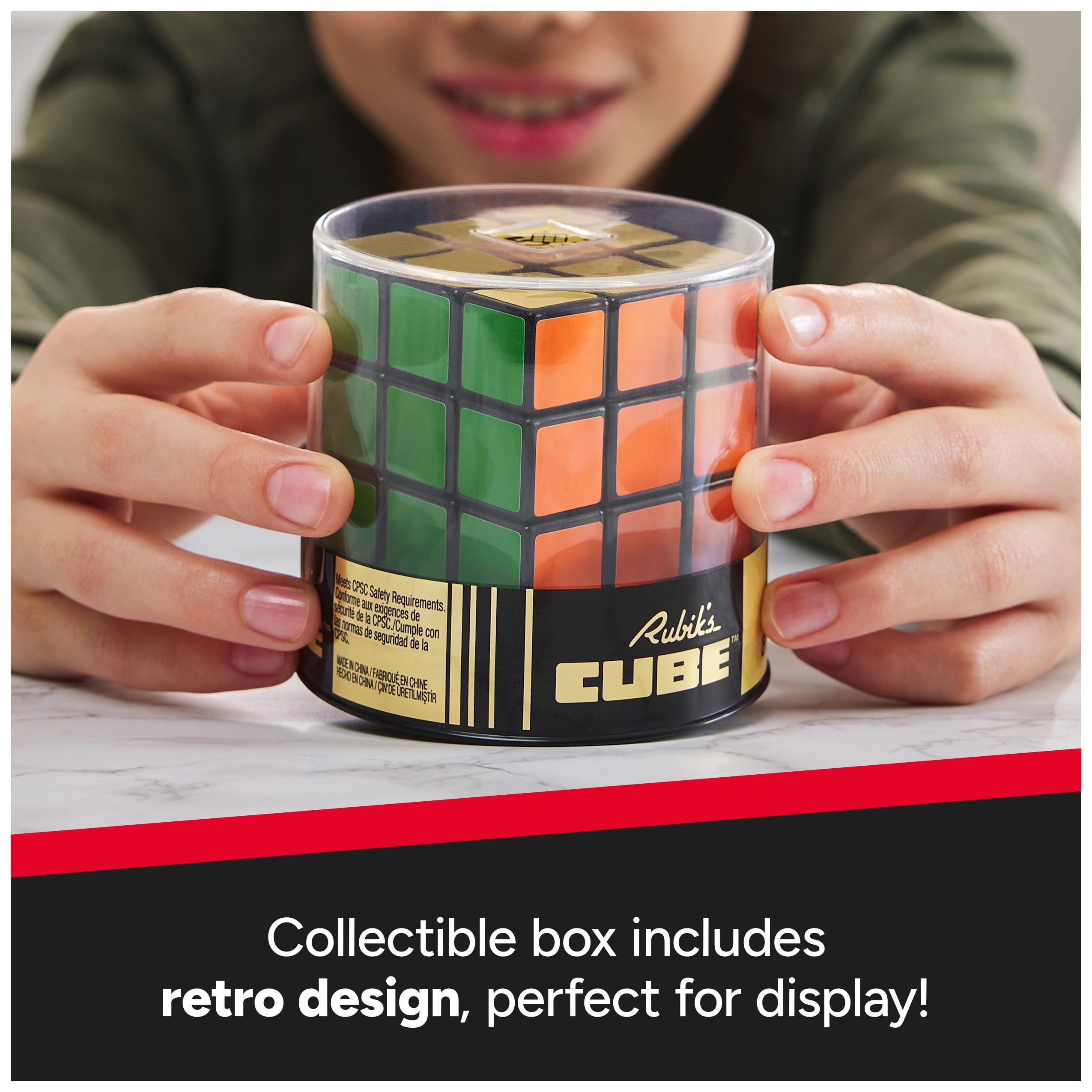 Rubik’s Cube, Special Retro 50th Anniversary Edition, Original 3x3 Cube Collectible & Desk Décor, Problem-Solving Brain Teaser, Fidget Toy, Sensory Puzzle for Adults, Teens, Kids, for Ages 8 & Up