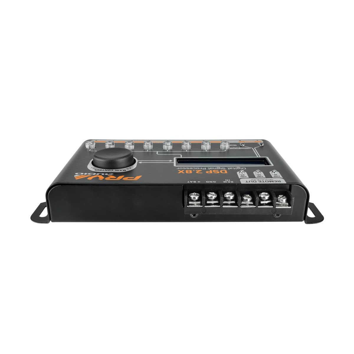 PRV AUDIO Car Audio DSP 2.8X Digital Crossover and Equalizer 8 Channel Full Digital Signal Audio Processor DSP with Sequencer Remote Relay