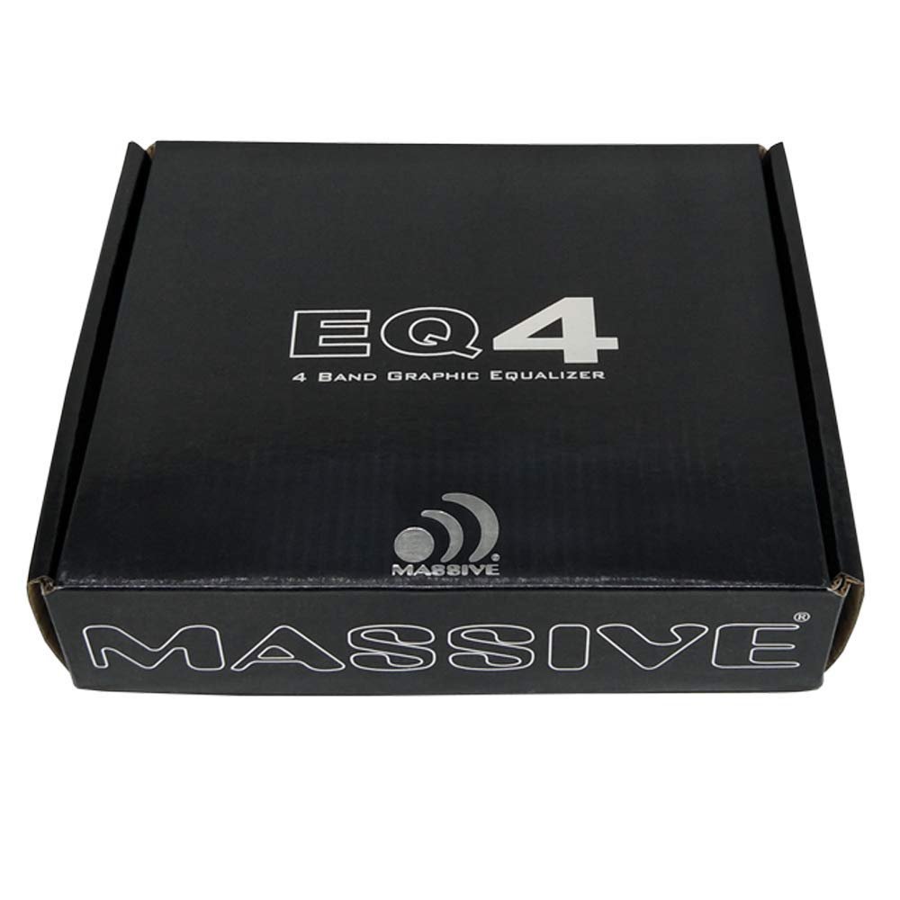 Massive Audio EQ4 Car Equalizer with 4 Band Graphic Equalizer - AUX inputs - 8V Line Driver - 12dB Crossover