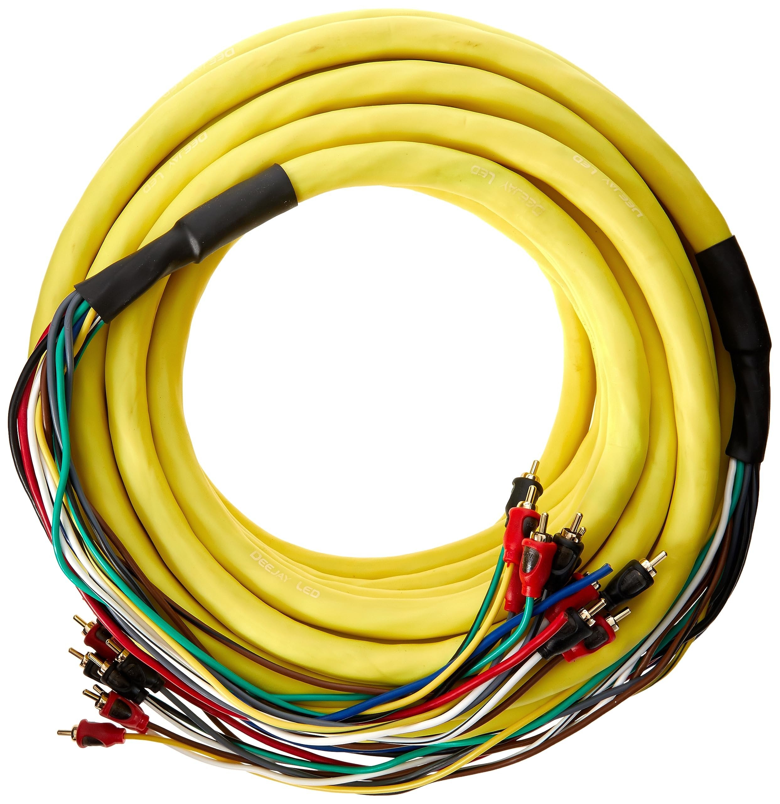 DEEJAY LED TBHMED36YELLOW DEEJAYLED Yellow 36FT 10RCA 3 Power Copp