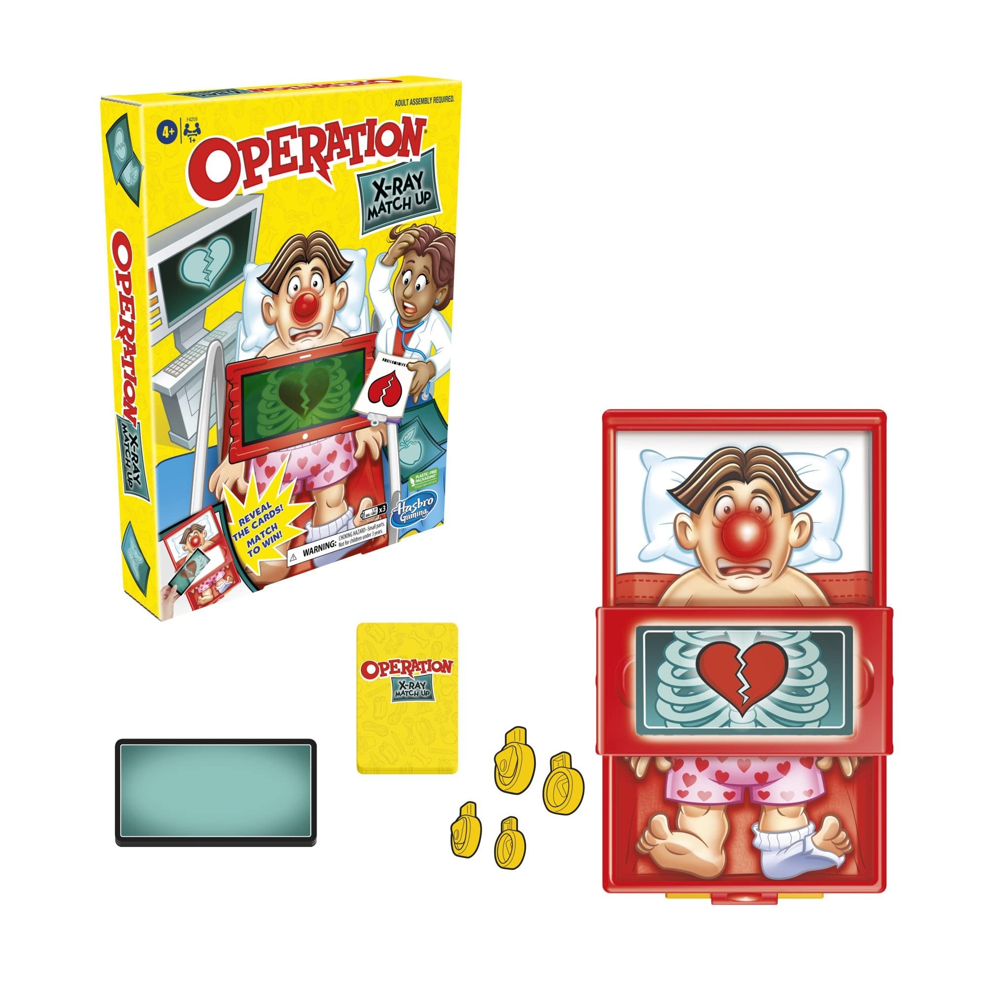 Hasbro Gaming Operation X-Ray Match Up Board Game for 2 or More Players, Matching Game for Kids Ages 4 and Up, with Lights and Sounds