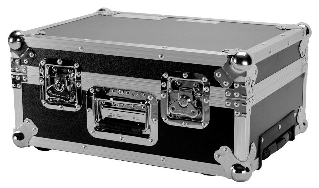 Optimum CD Fly Drive Case Industrial Strength Latches And Rubber Feet Dual Anchor Rivets Low Profile Wheels Easy Locking Fit Including Tongue Dual Anchor Rivets DEEJAY LED TBHCD100EHW