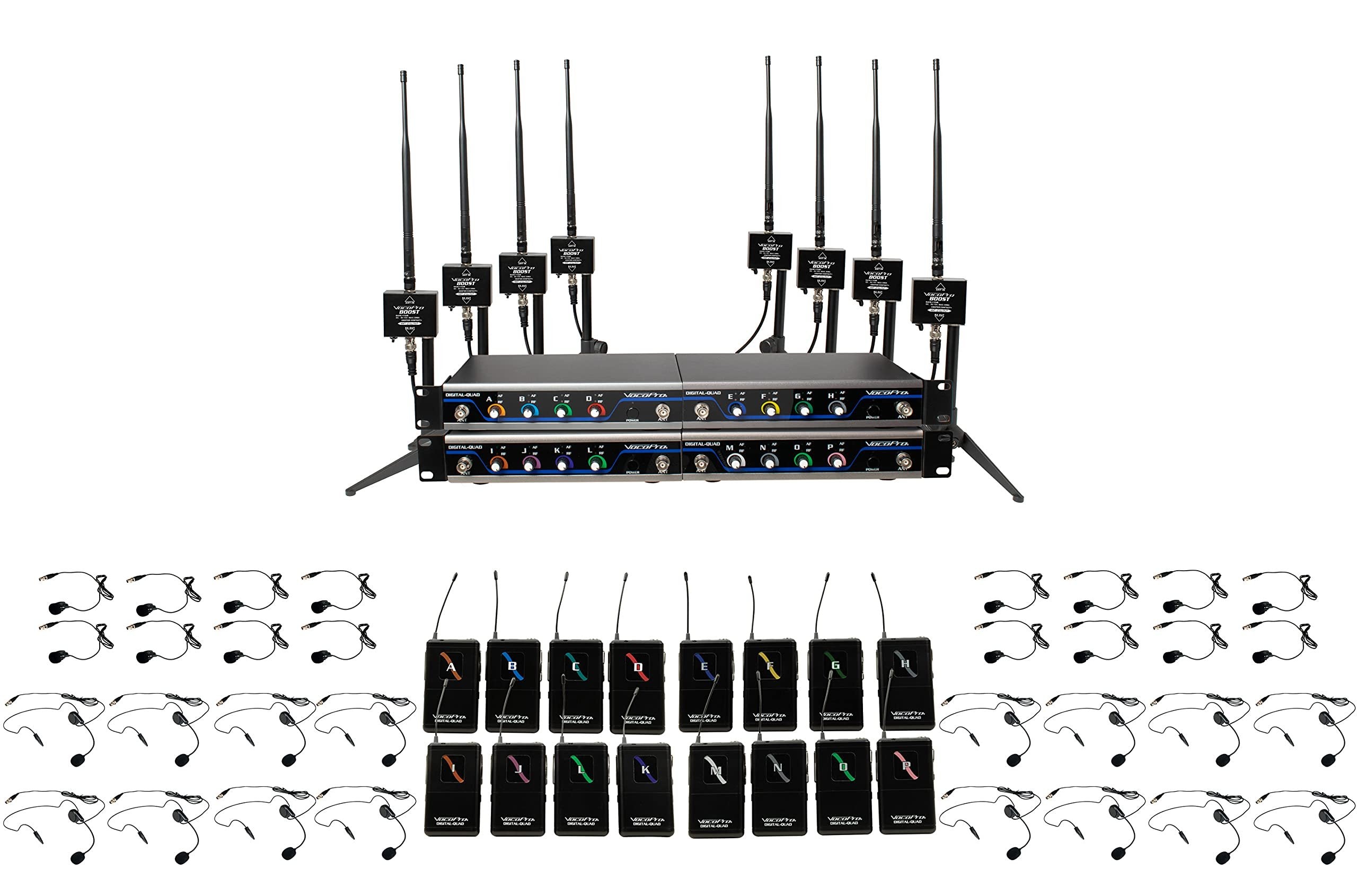 VocoPro Headset, BOOST-Conference-16 /600ft. Long-Range, Digital Wireless Microphone Package (BOOST-PLAY-16)