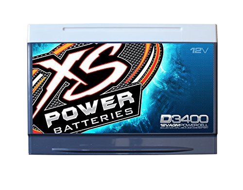 XS Power D3400 3300 Amp AGM Power Cell Car Audio Battery + Terminal Hardware