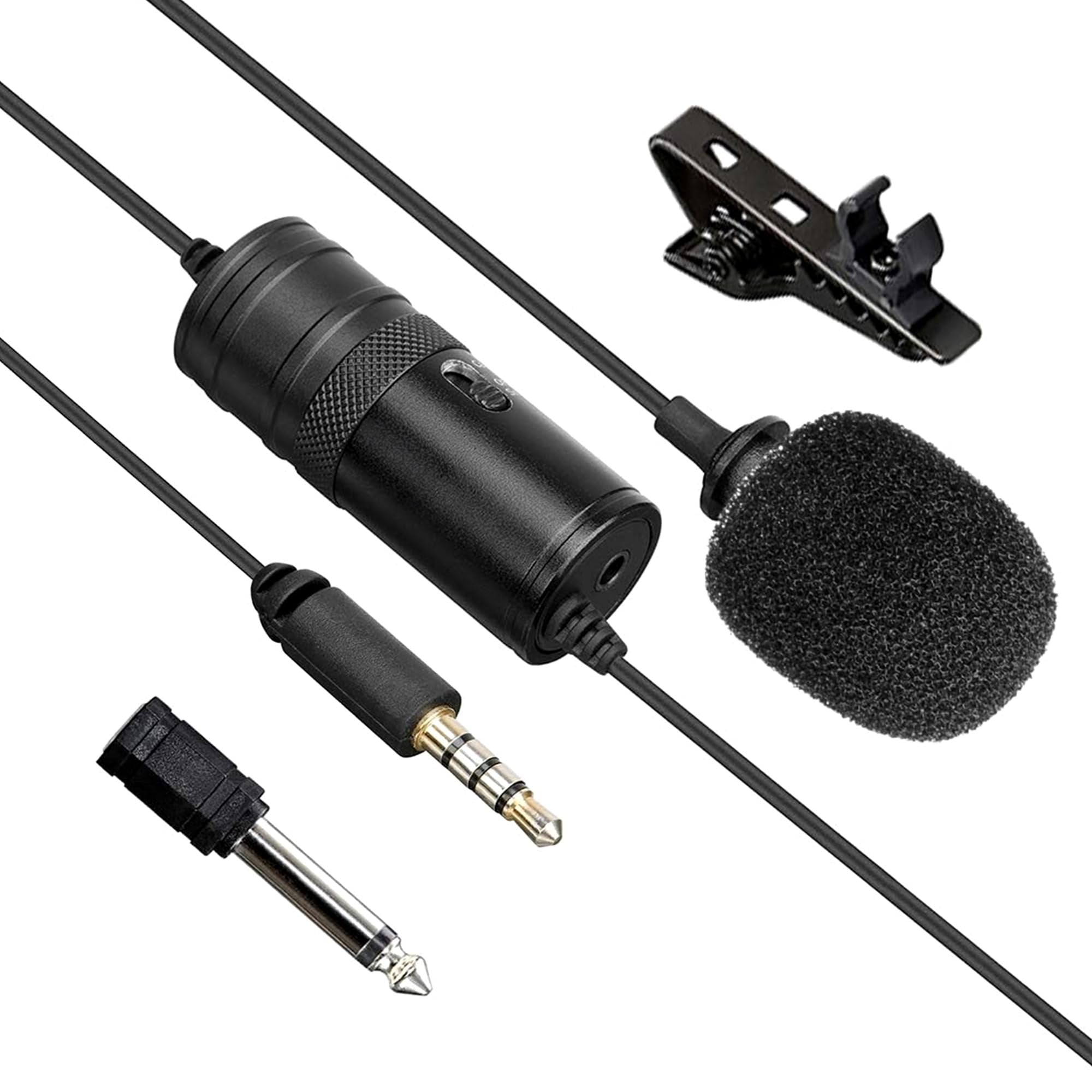 iDance Lavalier Microphone for Cell Phone, Wired Lapel Clip On Small Mic, Wearable Shirt Tiny Lav Microphone for Studio Recording, Content Creation, Omnidirectional Mini Microphone Android