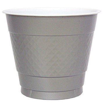 Hanna K. Signature Collection Cups-9oz | Silver | Pack of 50 Plastic Cup, 50 Count (Pack of 1)