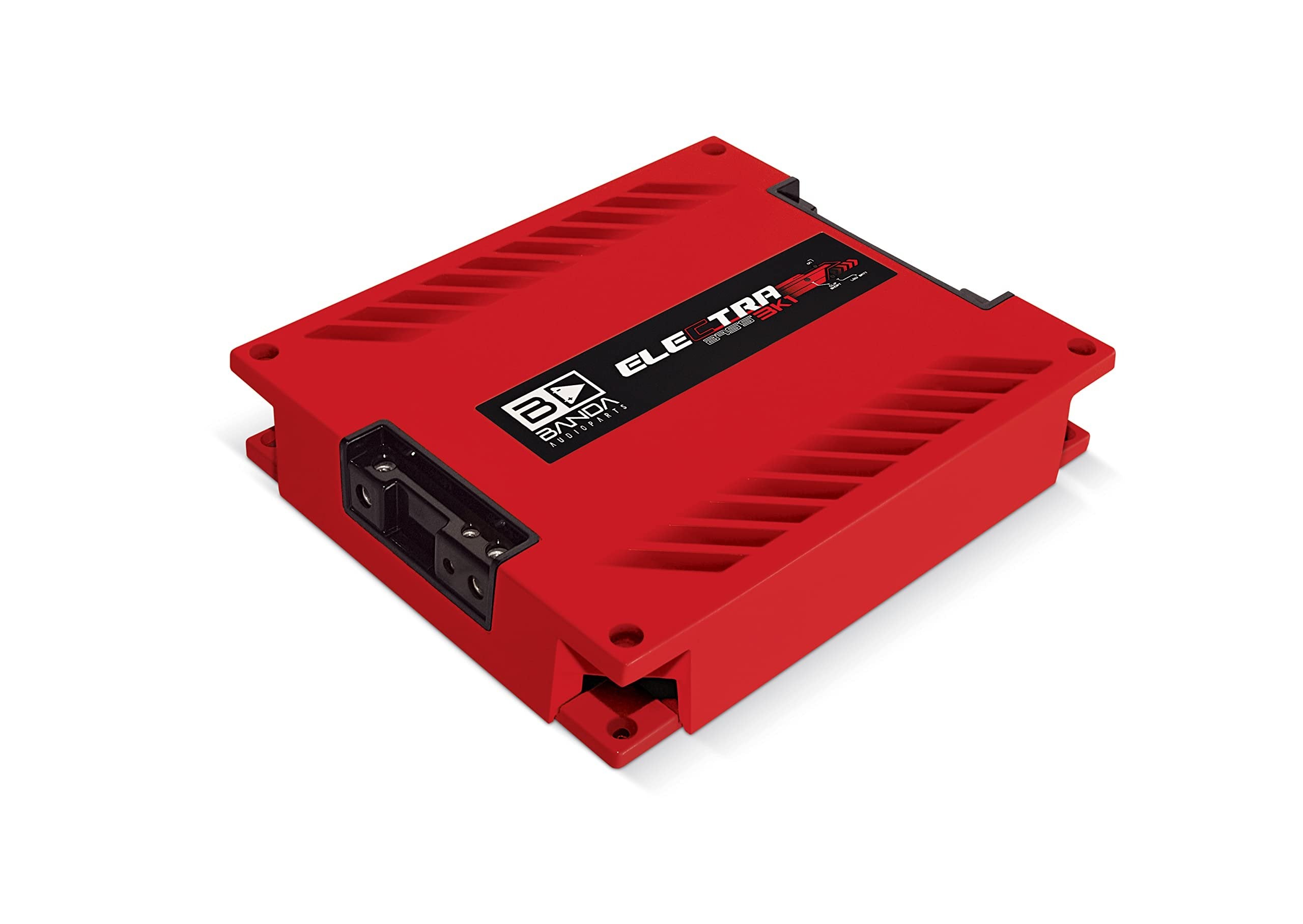 BANDA Electra 1-Ch. Vehicle Audio Bass Amplifier - 3000WRMS D Class High-Powered Mono Bass Amp w/Subsonic & Low Pass Filters Stable @ 1ohm, LED Indicators, Sound Specialization, Red - BANDA 3K1OHMRED