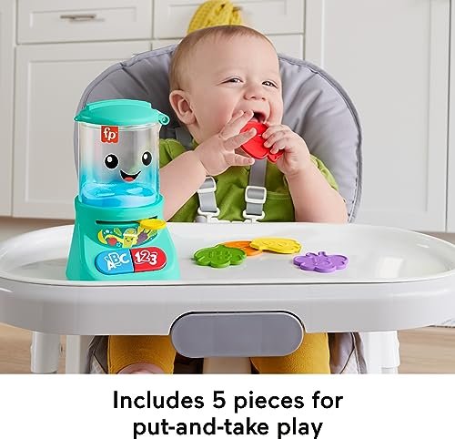 Fisher-Price Laugh & Learn Baby & Toddler Toy Counting & Colors Smoothie Maker Pretend Blender with Music & Lights for Ages 9+ Months