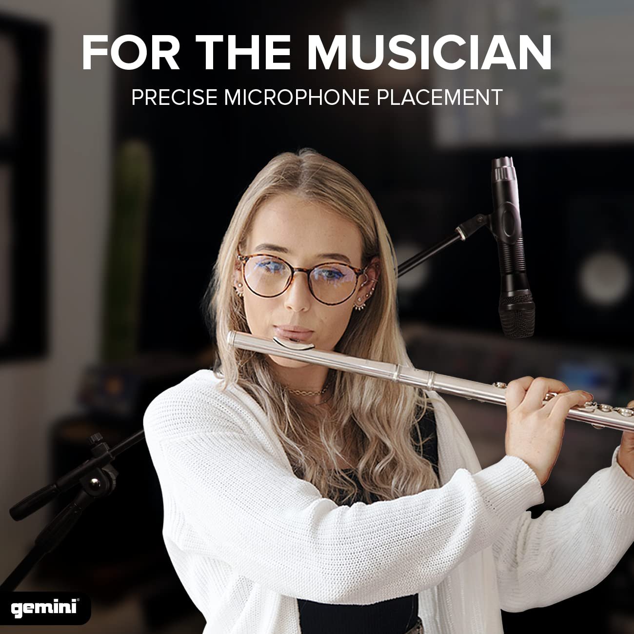 Gemini Sound MBST-01 Durable Foldable Collapsible Tripod Microphone Stand Universal Mic Mount and Height Adjustable with Extending Telescoping Boom Arm