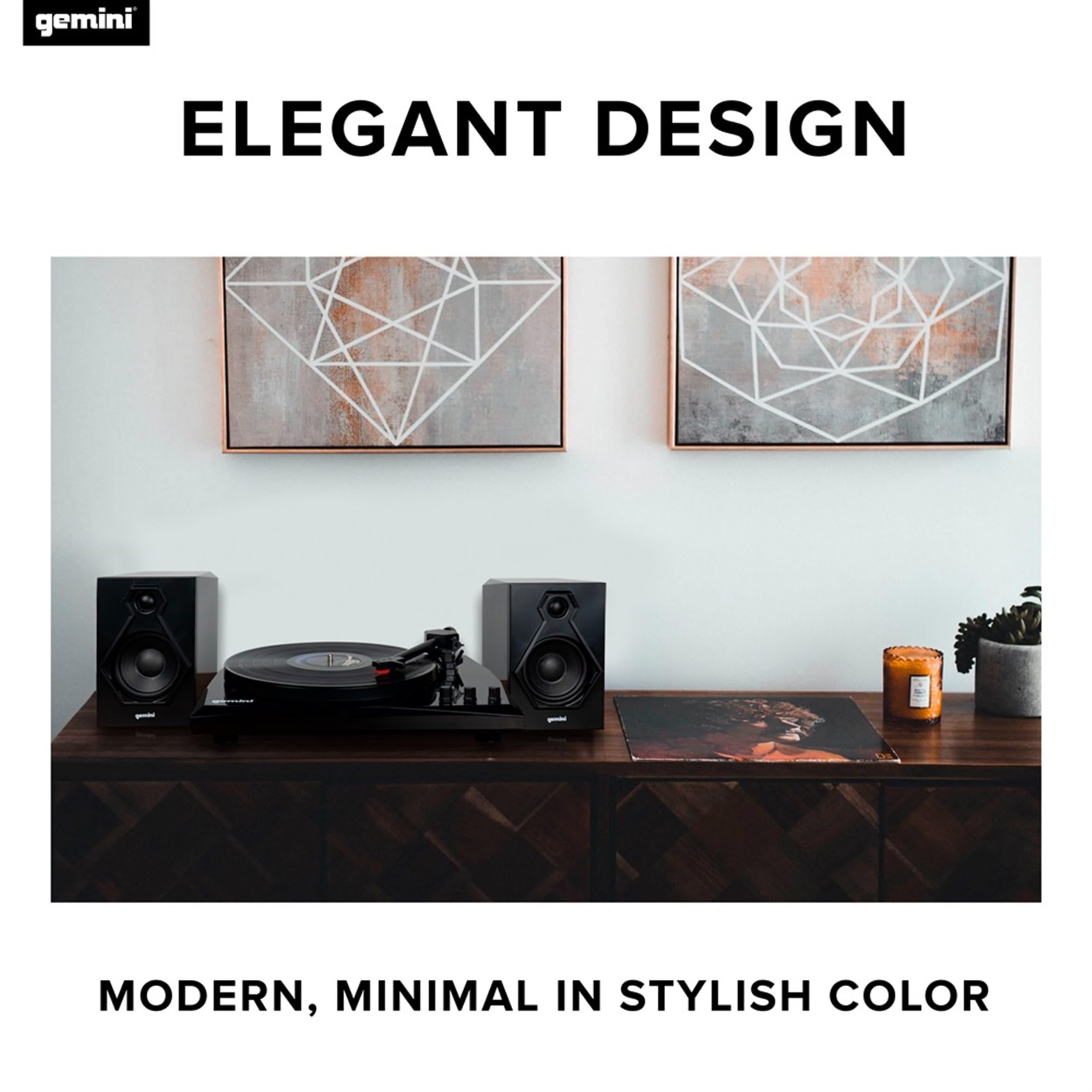 Gemini Sound TT-900 - Classic Black 3-Speed Turntable with Pitch Adjustment, Bluetooth Connectivity, and High-Fidelity Stereo Sound