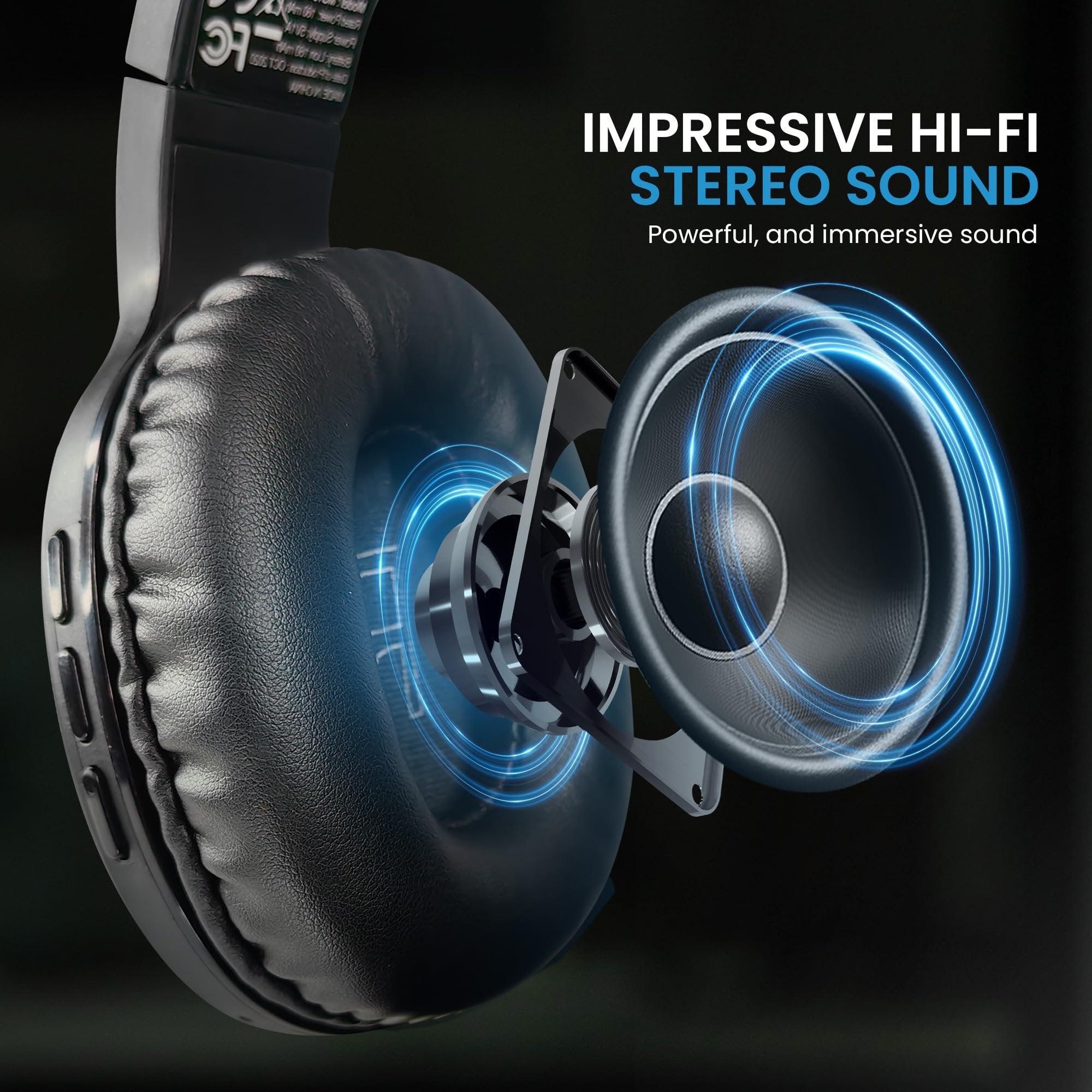 iDance Wireless Bluetooth Headphones with Noise Canceling and Built-in Microphone, Bluetooth Headphones Over Ear, 60 Hours Playtime Wireless Headphone, Super Bass Sound for Travel, Home, Cellphone