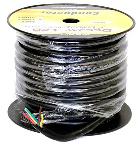 High Performance 100 Feet Of Four Conductor 14 Gauge Cable In Black Flexible Casing Cca Conductor Can Be Used For Speakers Or Other Electrical Applications DEEJAYLED TBH148C100