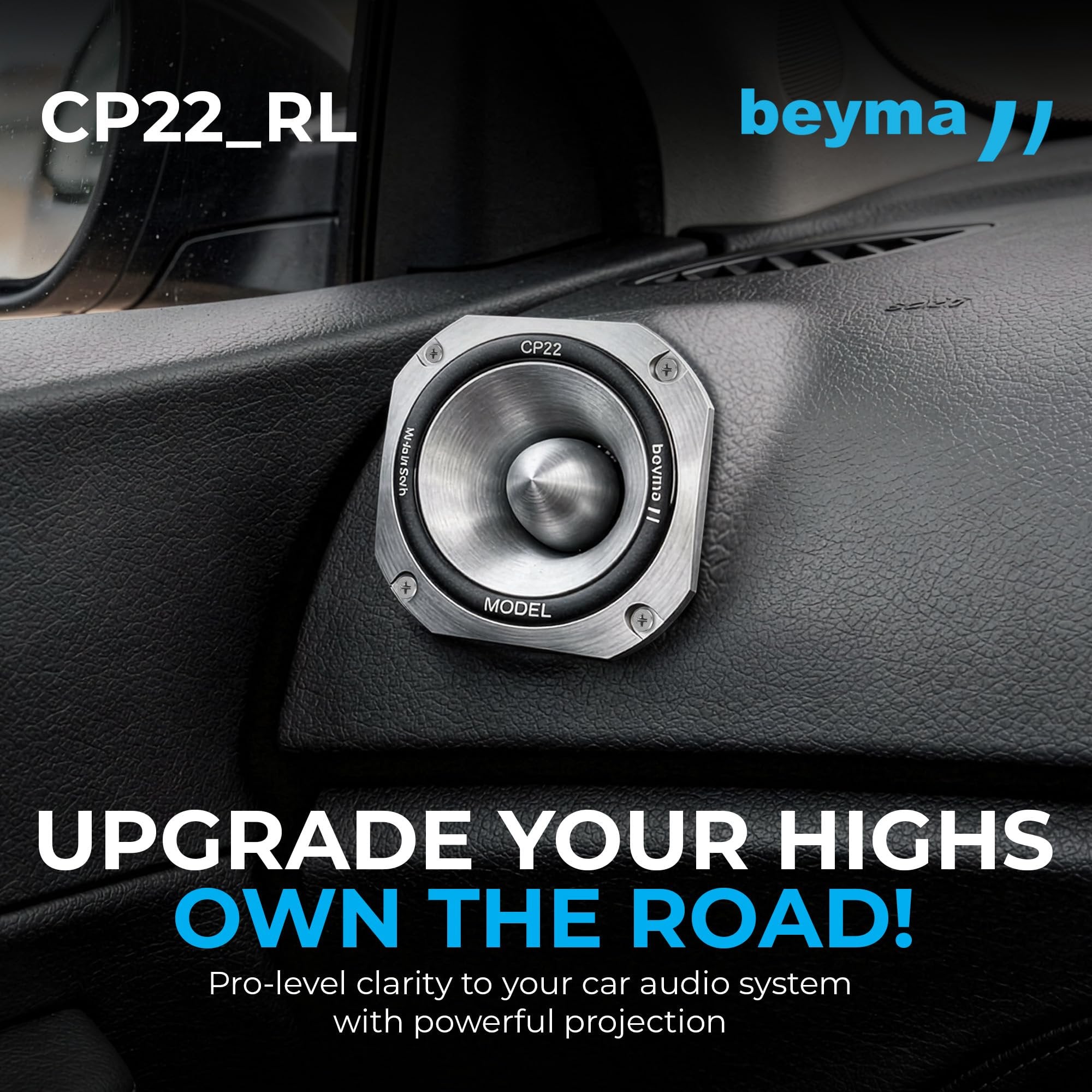 Beyma 8 Ohm Compression Tweeter Speaker, 4 Inch, 107dB Sensitivity, 1.5" Voice Coil, Aluminum Diaphragm, High Output Tweeters Speakers Car Audio, Long Throw Narrow Dispersion, 25W AES Power