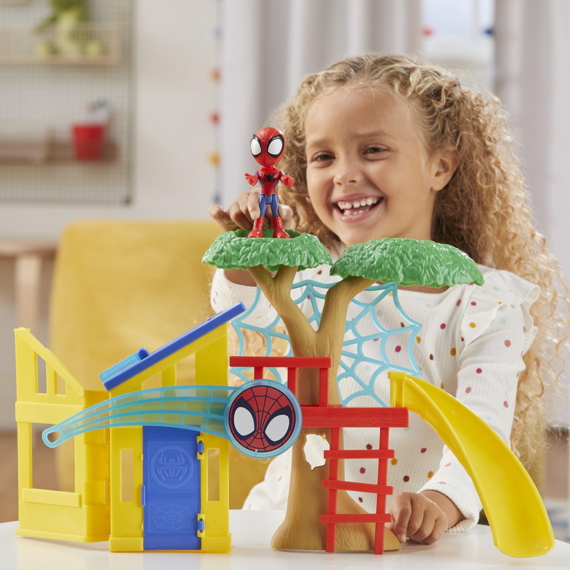 Spidey and his Amazing Friends Spidey Playground Playset, Includes 4-Inch Action Figure, Marvel Super Hero Toys for Kids 3 and Up