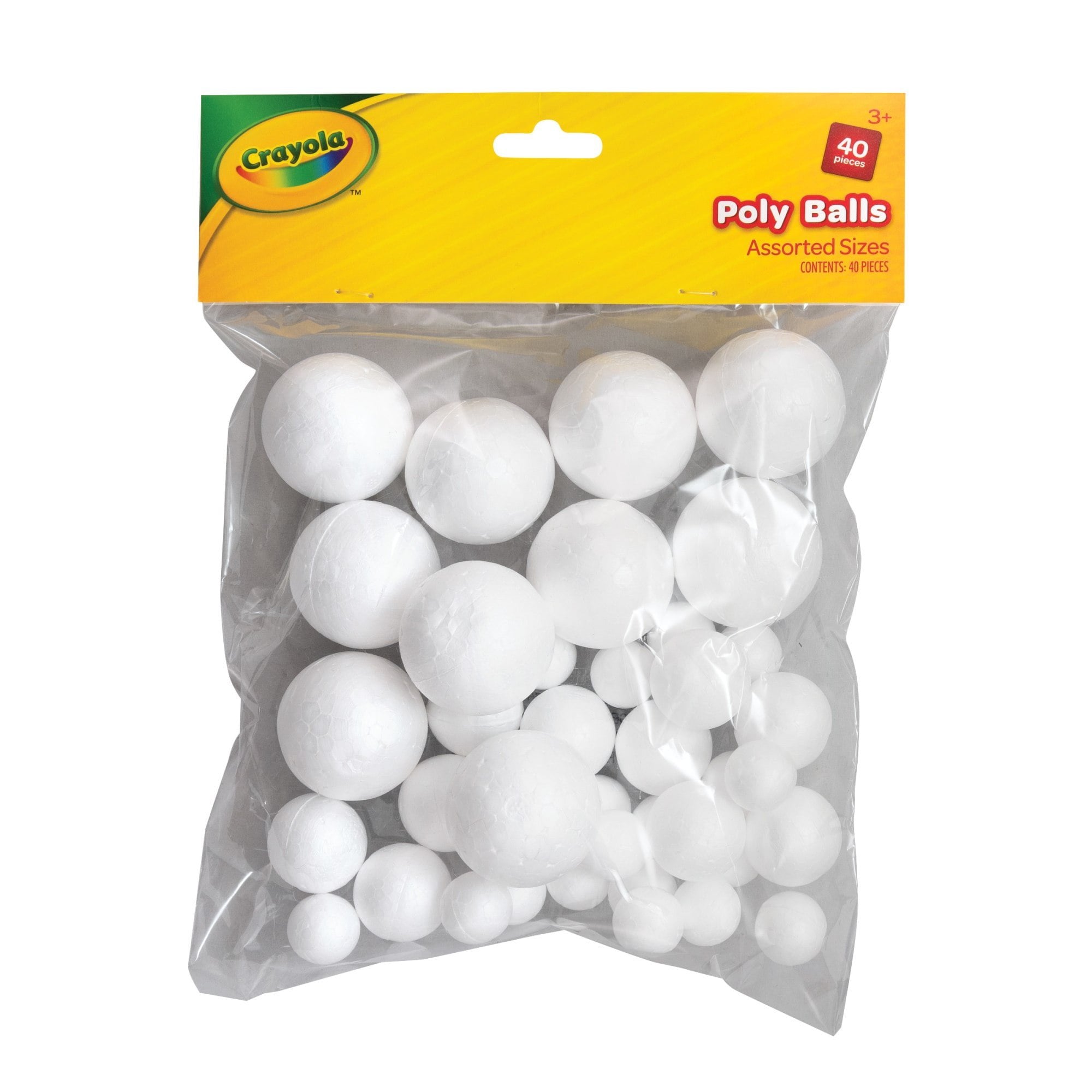 Crayola® Assorted Poly Balls, White, Pack Of 40 Balls