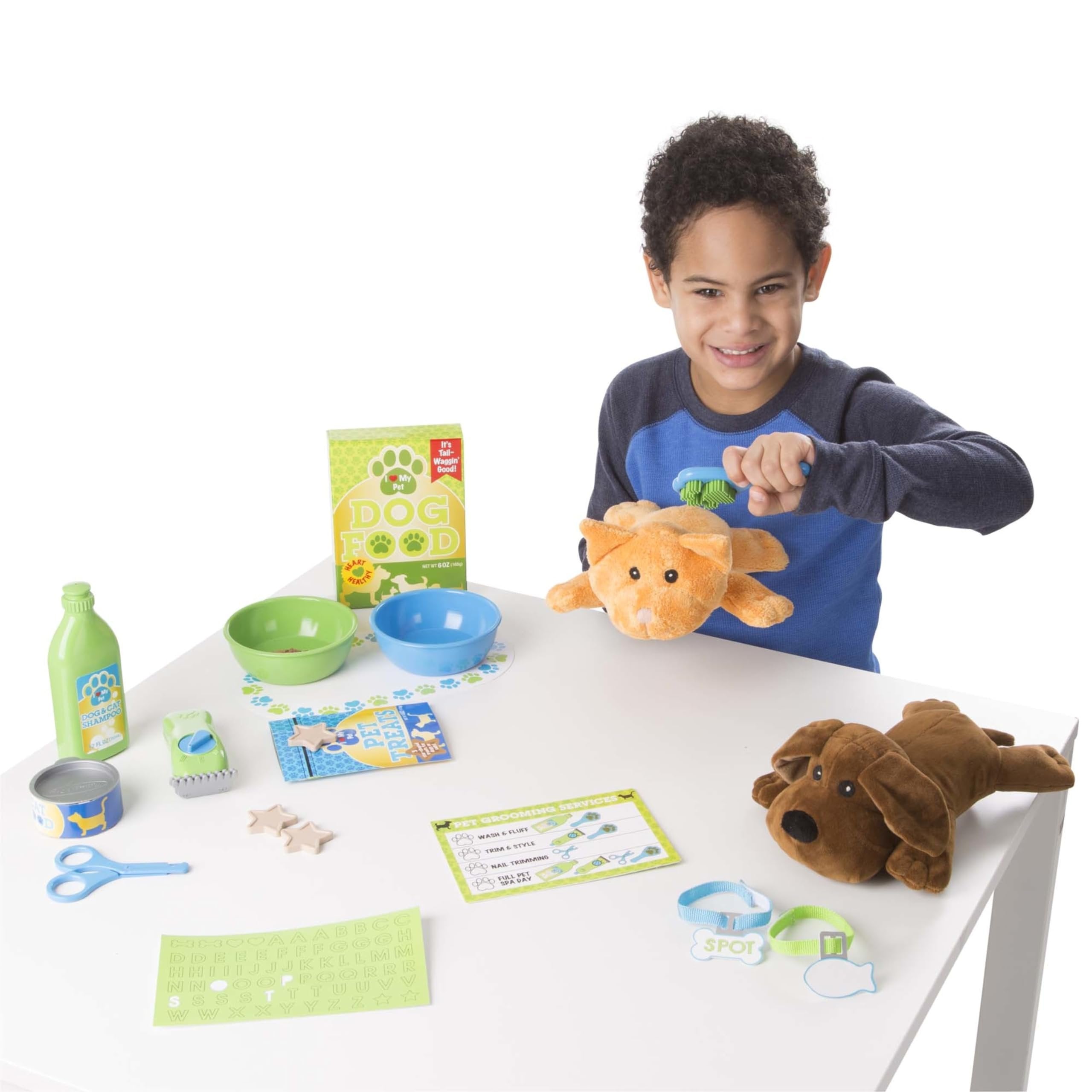 Melissa & Doug Feeding and Grooming Pet Care Play Set - Pretend Play Vet Toy Veterinarian Kit For Kids
