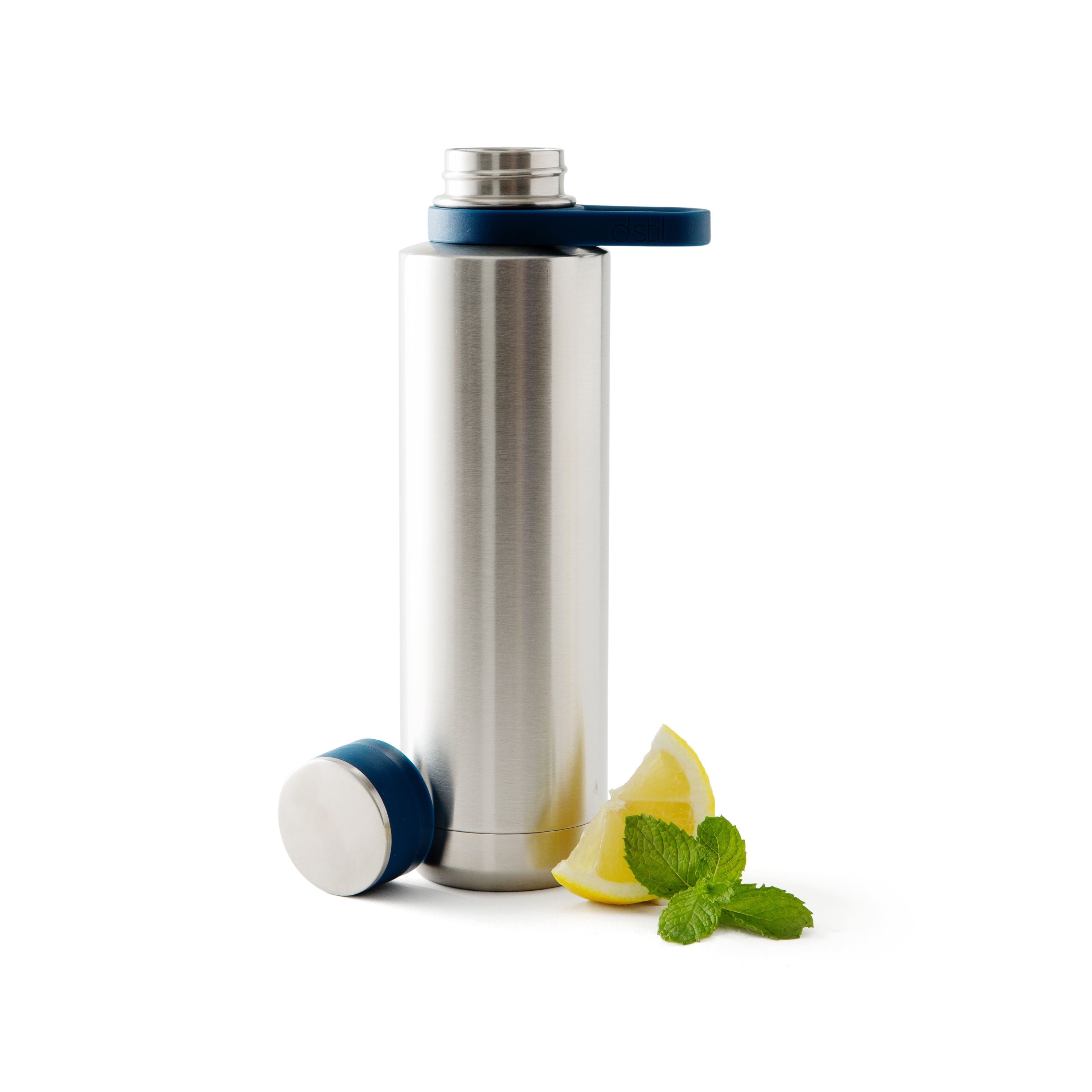 D.Stil Stainless Steel Twist Thermal Hydration Water Bottle, 24-ounce, Stainless Steel