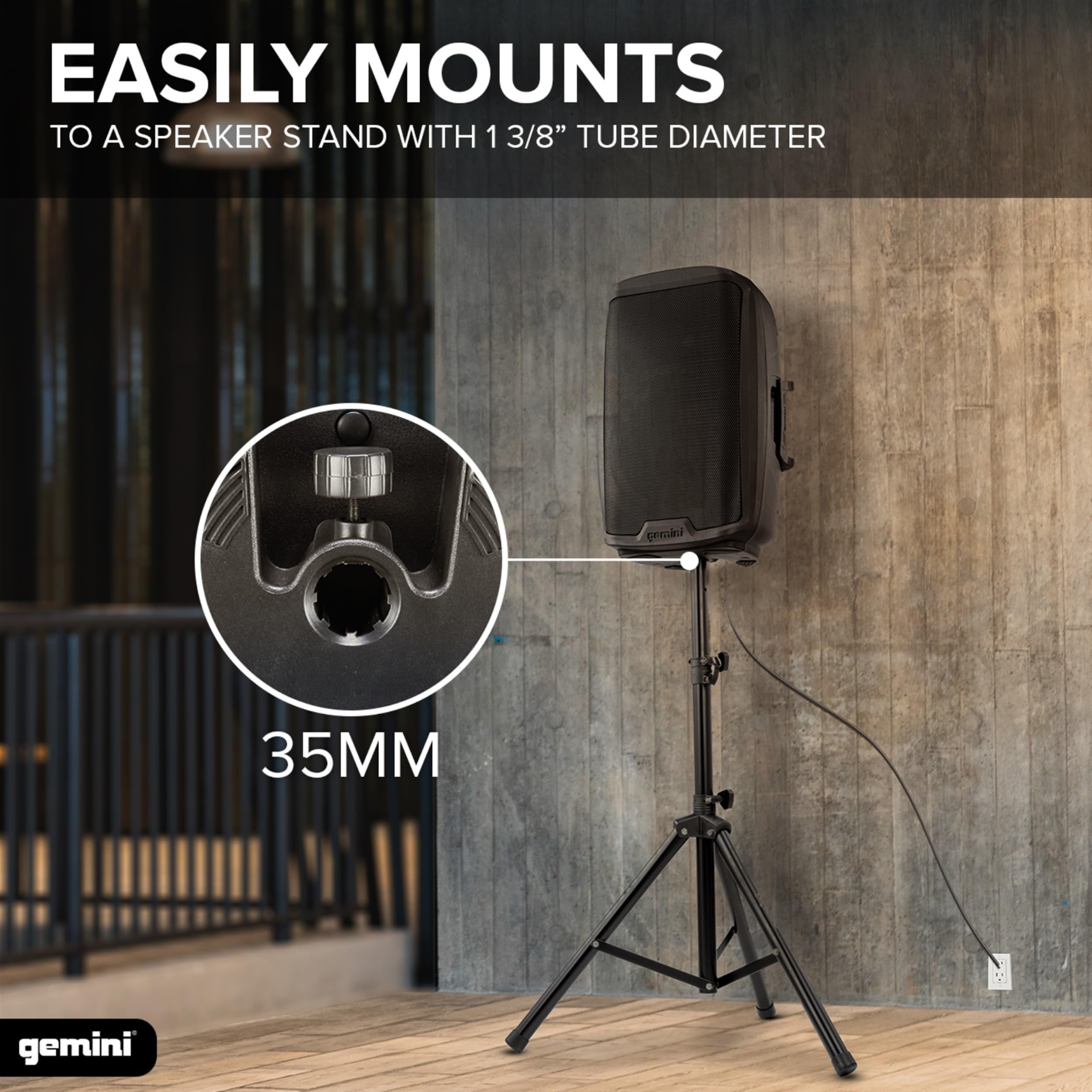 Gemini Sound AS-2110P 1000W 10" Powered PA Speaker – Active Loudspeaker with Class D Amplifier, High-Temp Voice Coil for DJs, Musicians, Stage Monitor, Small PA Systems