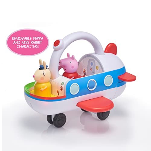 WOW! STUFF Peppa Pig Toys Clever Plane | Pre-School Learning Interactive Toy | 25+ Lights, Sounds and Phrases | Reacts to Motion Detection | for Toddlers Both Girls and Boys Ages 3+, White