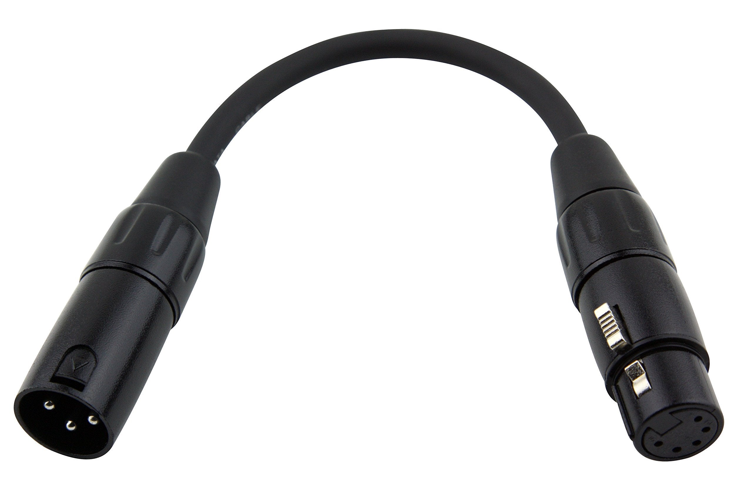 Pig Hog PX-DMX5F 5-Pin DMXF to 3-Pin XLRM Adapter Cable, 6"