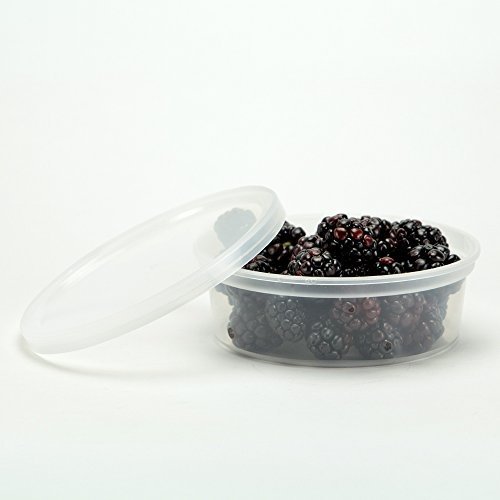 Nicole Home Collection Deli Food Storage Containers with Lids, 8-Ounce, 40-Pack, Leak Proof, Airtight, Microwave & Dishwasher Safe, Stackable, Reusable, And BPA Free