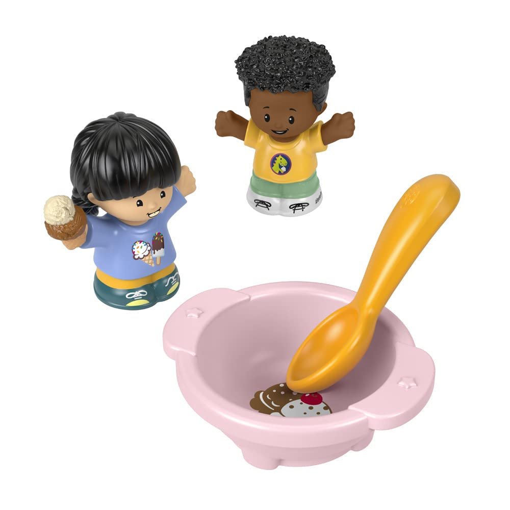 Fisher-Price Little People Dessert Time Figure Set - HHR46 ~ Includes 2 Little People Figures, 1 Ice Cream Bowl and 1 Spoon