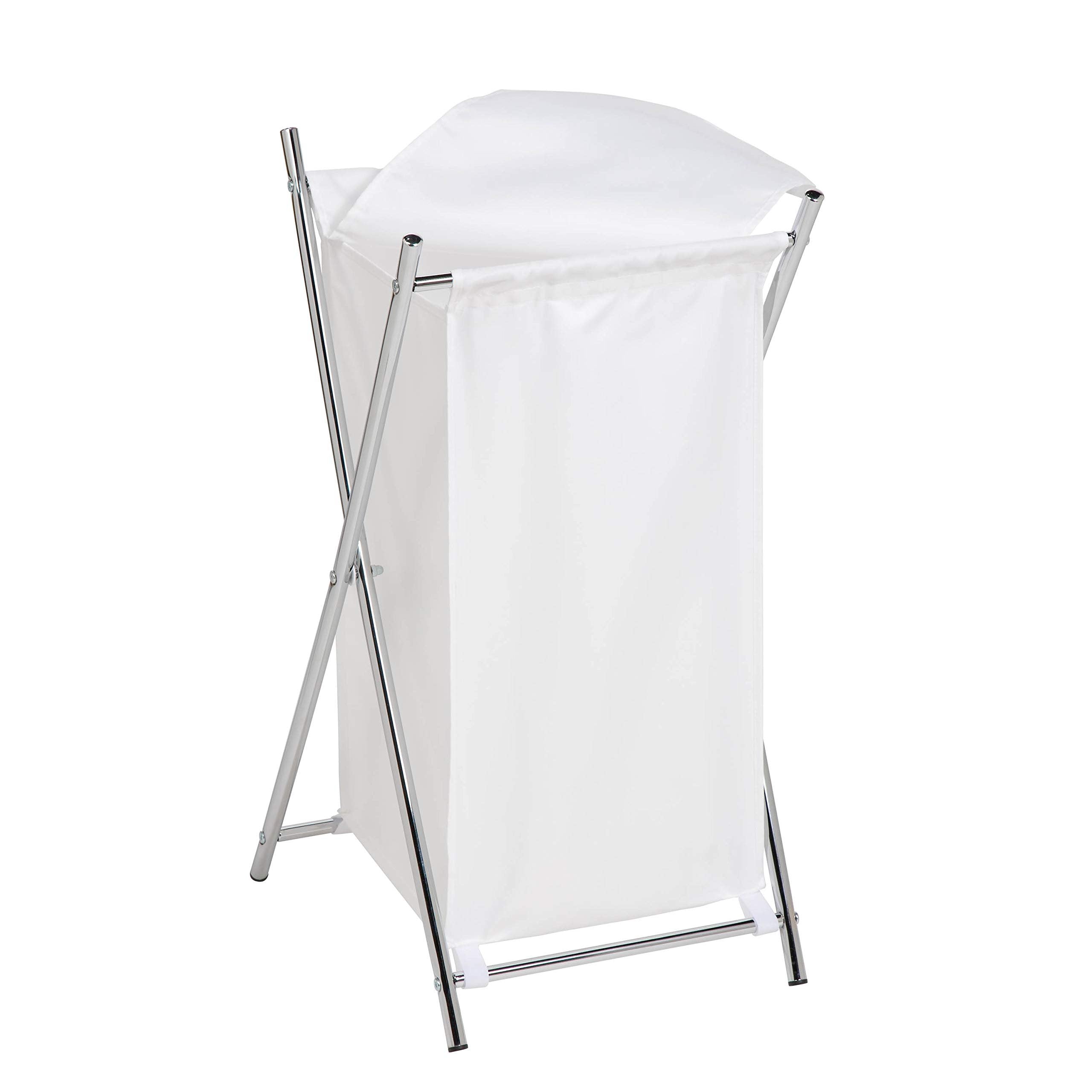 Honey-Can-Do HMP-01126 Single Sorter Hamper, Chrome Frame, White