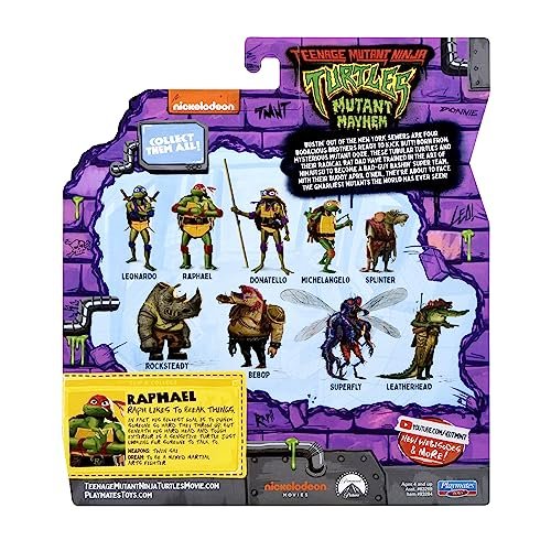 Teenage Mutant Ninja Turtles: Mutant Mayhem 4.6” Raphael Basic Action Figure by Playmates Toys