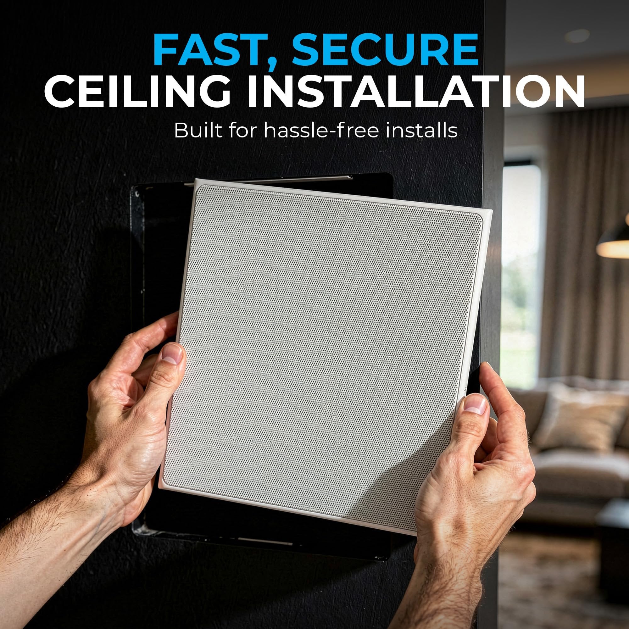 DEEJAY LED 7-Inch Ceiling Speakers, Dual Concentric in-Ceiling Loudspeaker with Rotating Baffle, 320W Peak Power, Flush Mount Ceiling Speaker System for Home Theater or Commercial Audio Installations