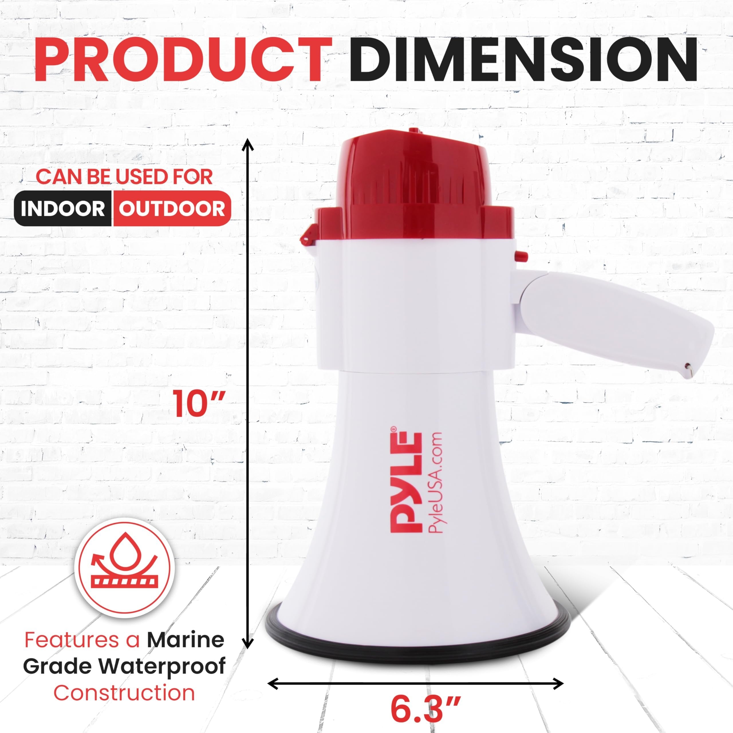 Portable Megaphone Speaker Siren Bullhorn - Compact and Battery Operated with 30 Watt Power