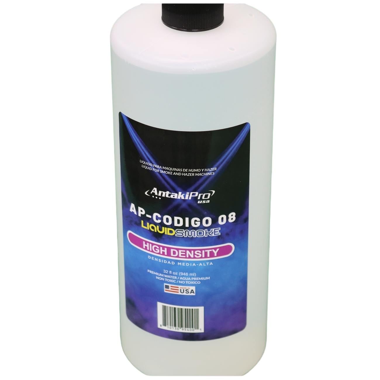 ANTAKIPRO AP-CODIGO8 High Density Fog Juice Liquidsmoke Non-Toxic Odorless Water-Based Fog Machine Fluid for All Standard Fog Machines - 1 Quart