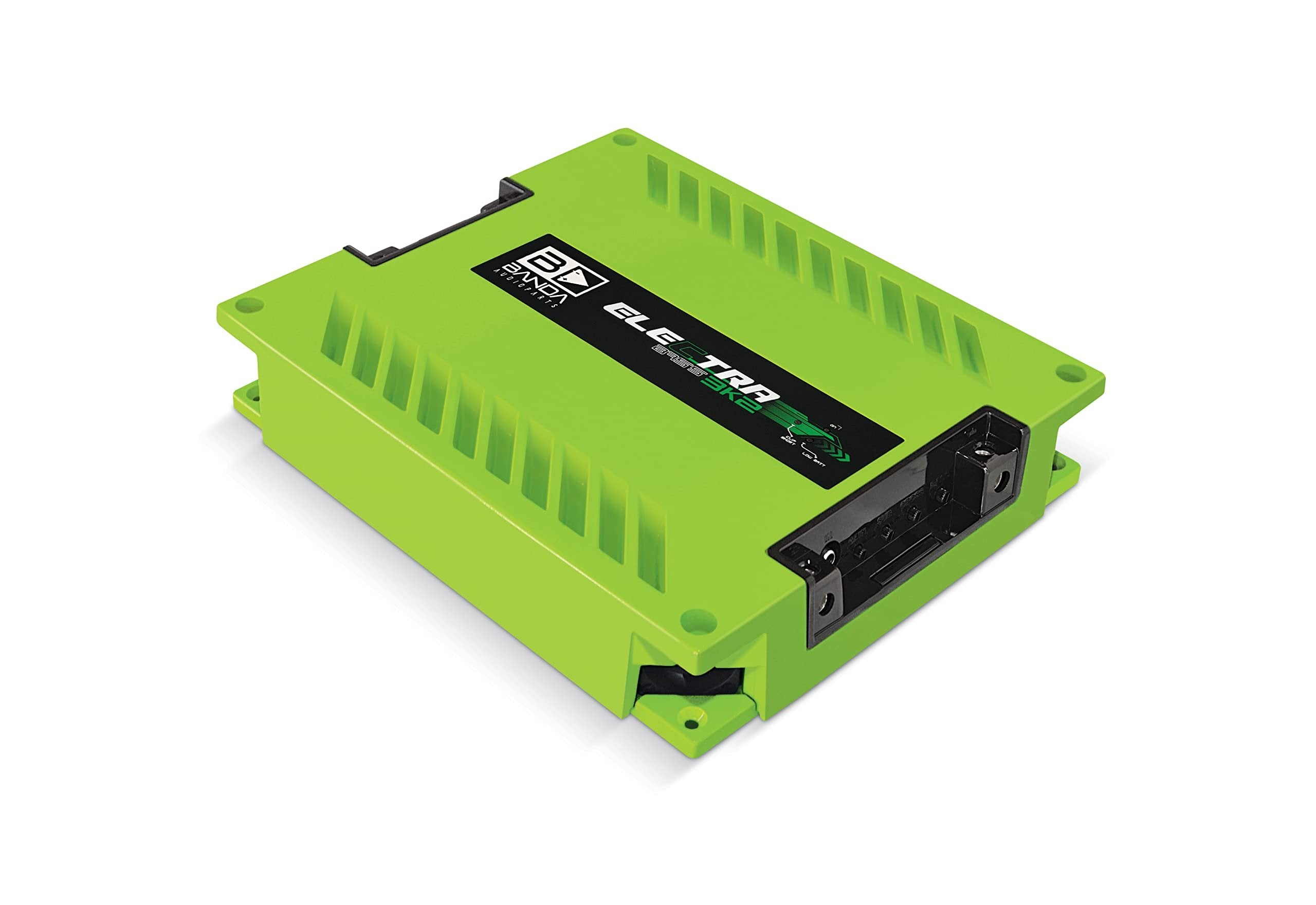 Electra 1-Ch. Vehicle Audio Bass Amplifier - 3000WRMS D Class High-Powered Mono Bass Amp w/Subsonic & Low Pass Filters Stable @ 2 ohm, LED Indicators, Sound Specialization, Green - BANDA 3K2OHMGREEN