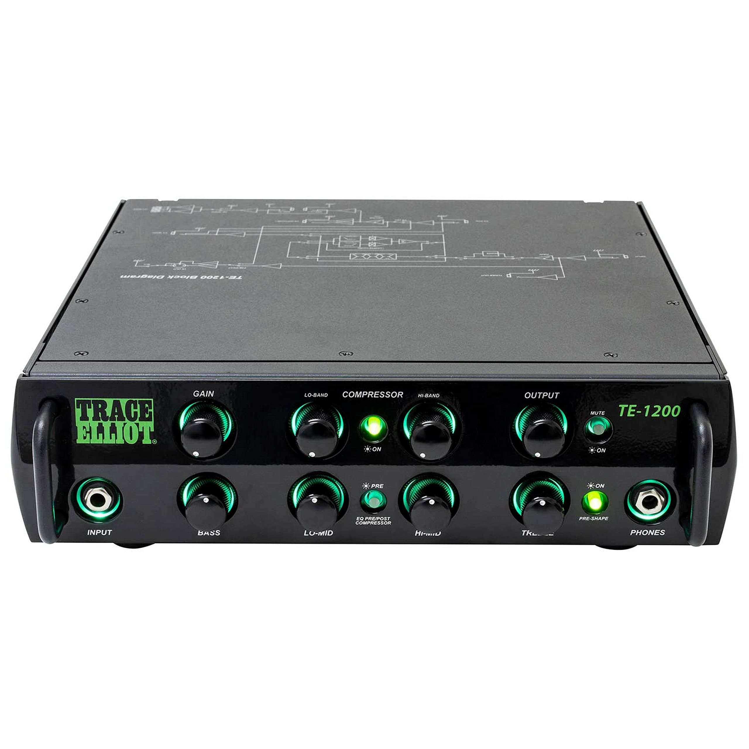 PEAVEY 03618570 Trace Elliot TE-1200 Bass Amplifier Head Portable Compact Amplifiers 1200-Watt RMS, 4 Band EQ PRO Amplification - TE1200