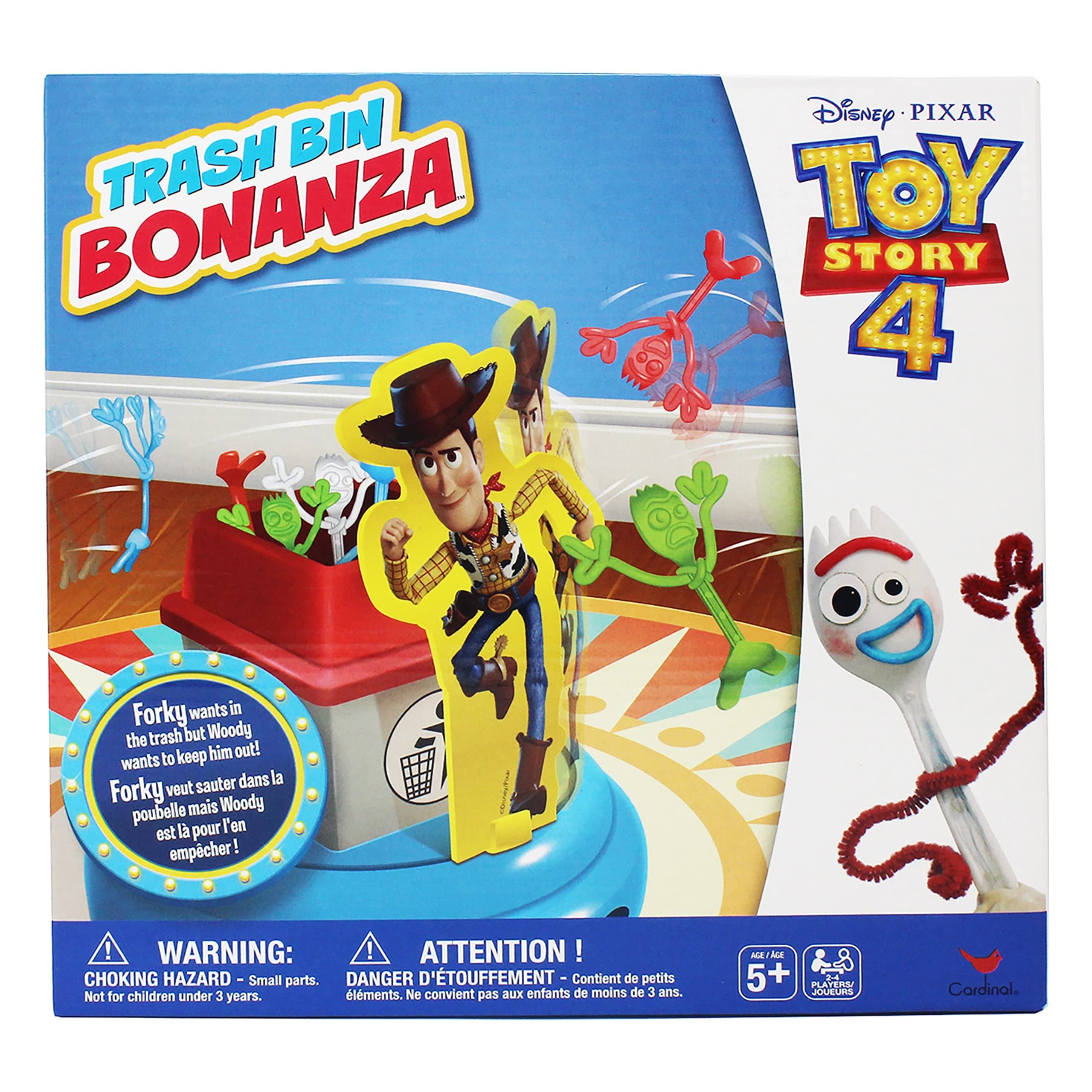 Cardinal Disney Pixar Toy Story 4 Trash Bin Bonanza Game with Woody and Forky