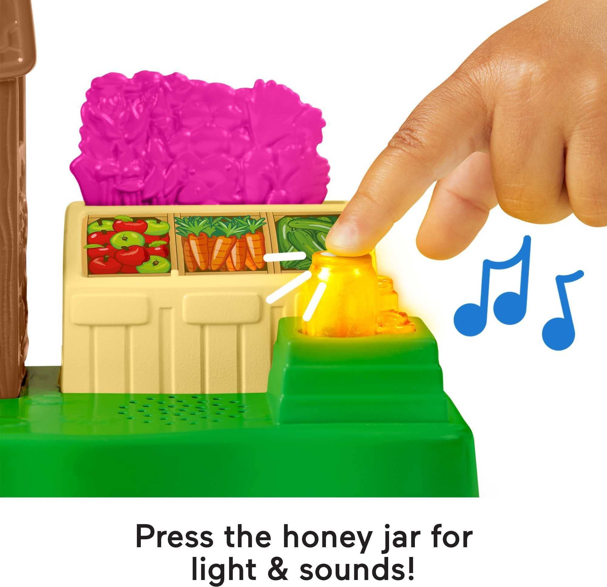 Fisher-Price Little People Toddler Toy Farmers Market Playset with Light Sounds & Figure for Preschool Pretend Play Kids Ages 1+ Years