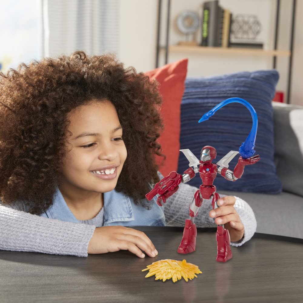 Hasbro Marvel Avengers Bend and Flex, Pack of 3 Flexible Figures with Iron Man, Captain America and Thanos, Includes 9 Accessories