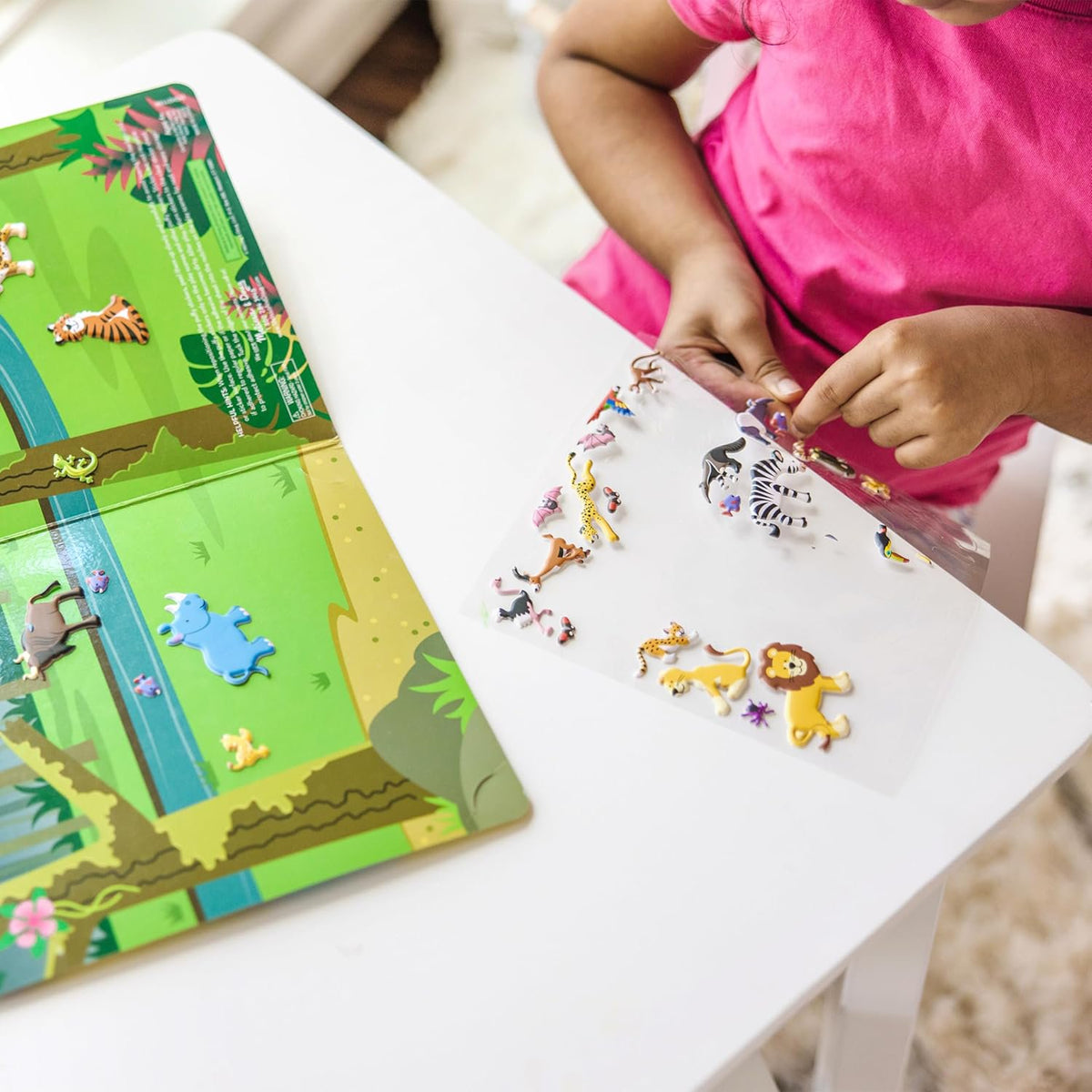Melissa & Doug Puffy Sticker Activity Books Set - Farm, Safari, and Chipmunk Reusable Stickers, Restickable Puffy Sticker Books for Kids Ages 4+ - FSC Certified