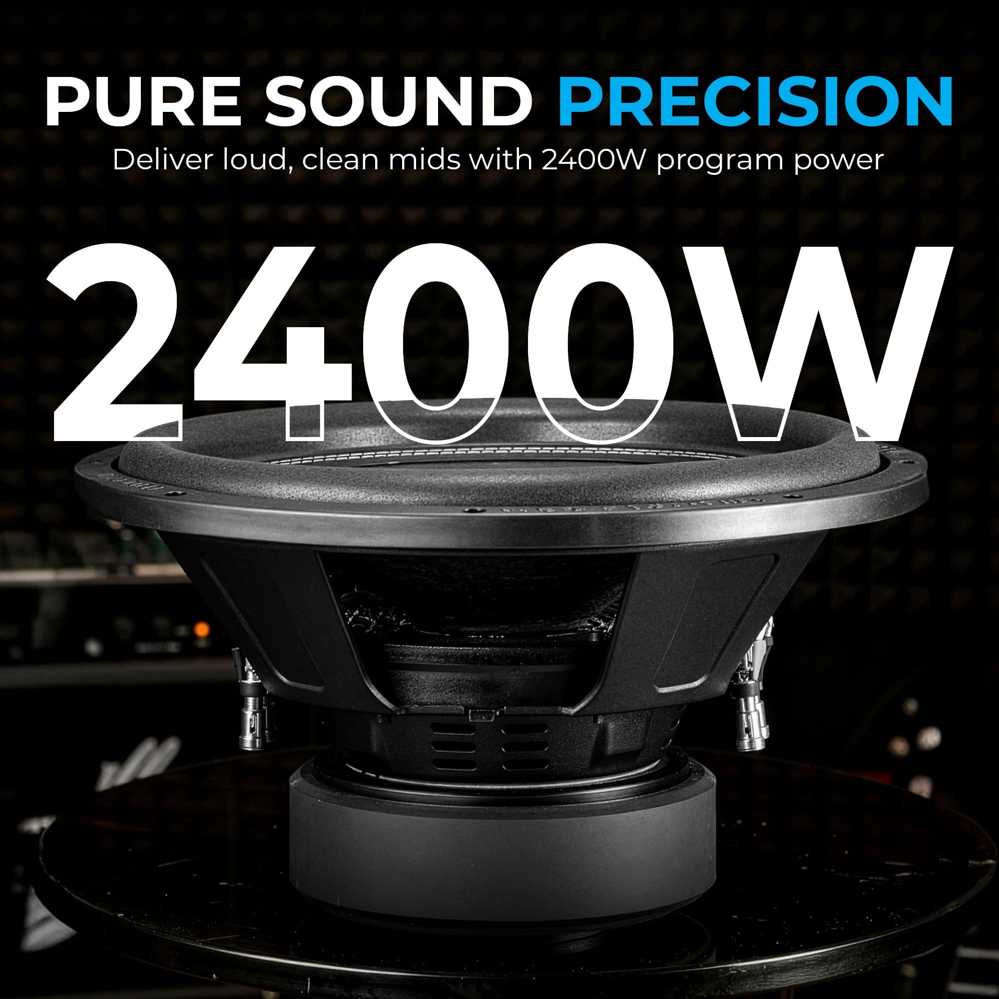 American Bass 15" Elite Series Car Subwoofer, 2400W Peak / 1200W RMS, Dual 4 Ohm and 3" 4-Layer Voice Coil, 150oz Magnet Heavy Duty Hi-Roll Surround, High-Performance Deep Bass in Car Audio Systems